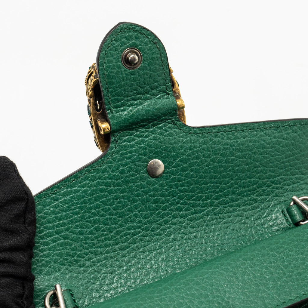 GUCCI SUPER MINI DIONYSUS CALFSKIN GREEN GHW