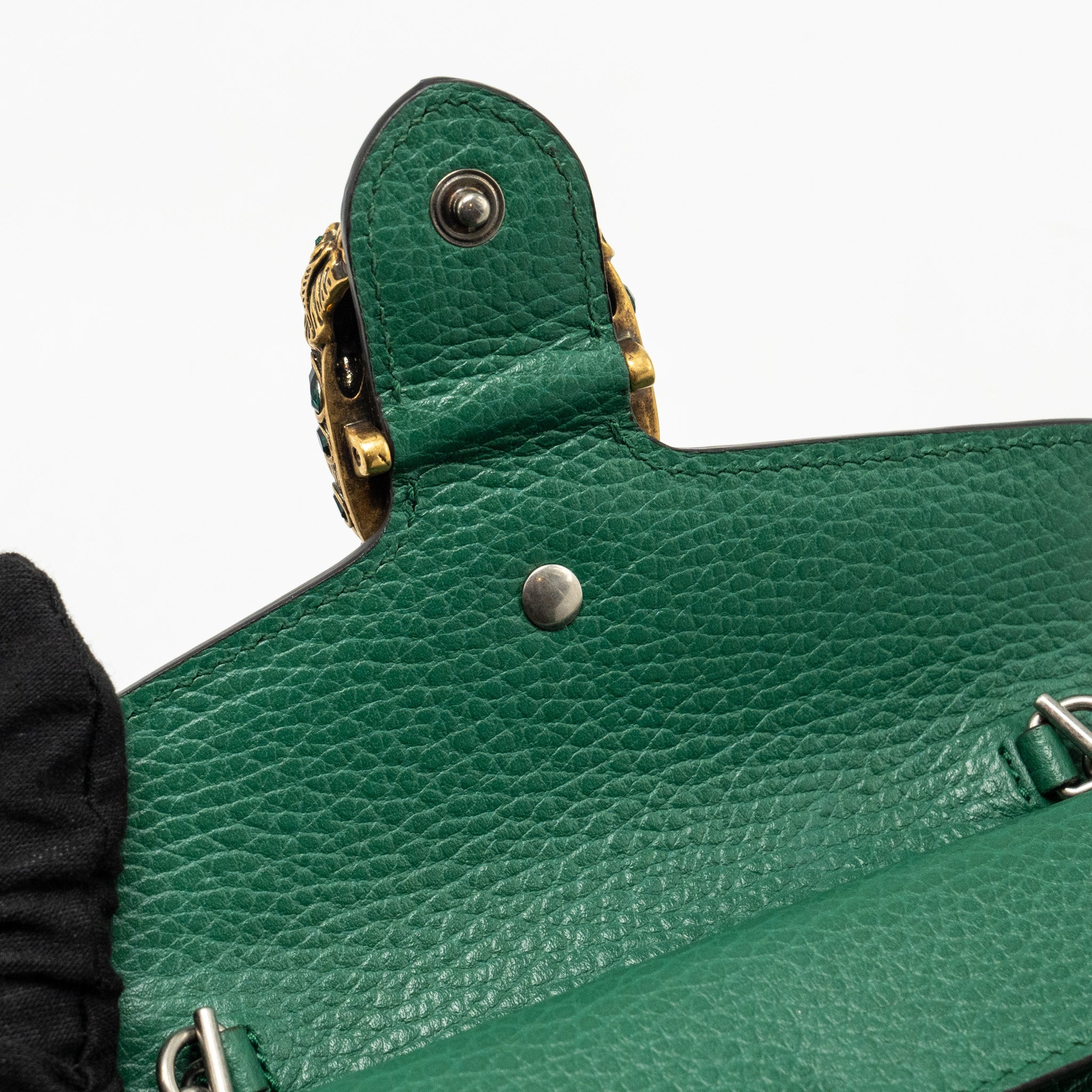GUCCI SUPER MINI DIONYSUS CALFSKIN GREEN GHW