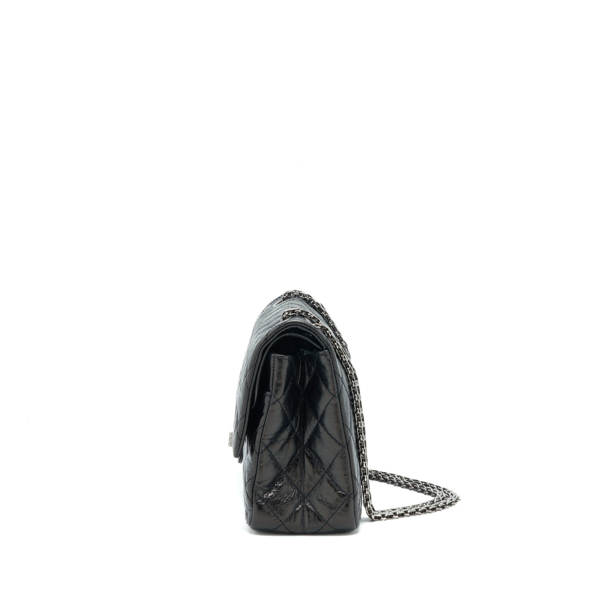 CHANEL 2.55 226 REISSUE DOUBLE FLAP BAG CALFSKIN BLACK SHW