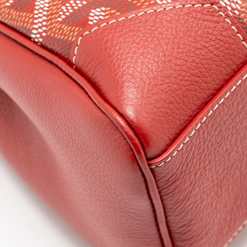 GOYARD MINI SAIGON SOUPLE BAG GOYARDINE CANVAS/CALFSKIN RED SHW