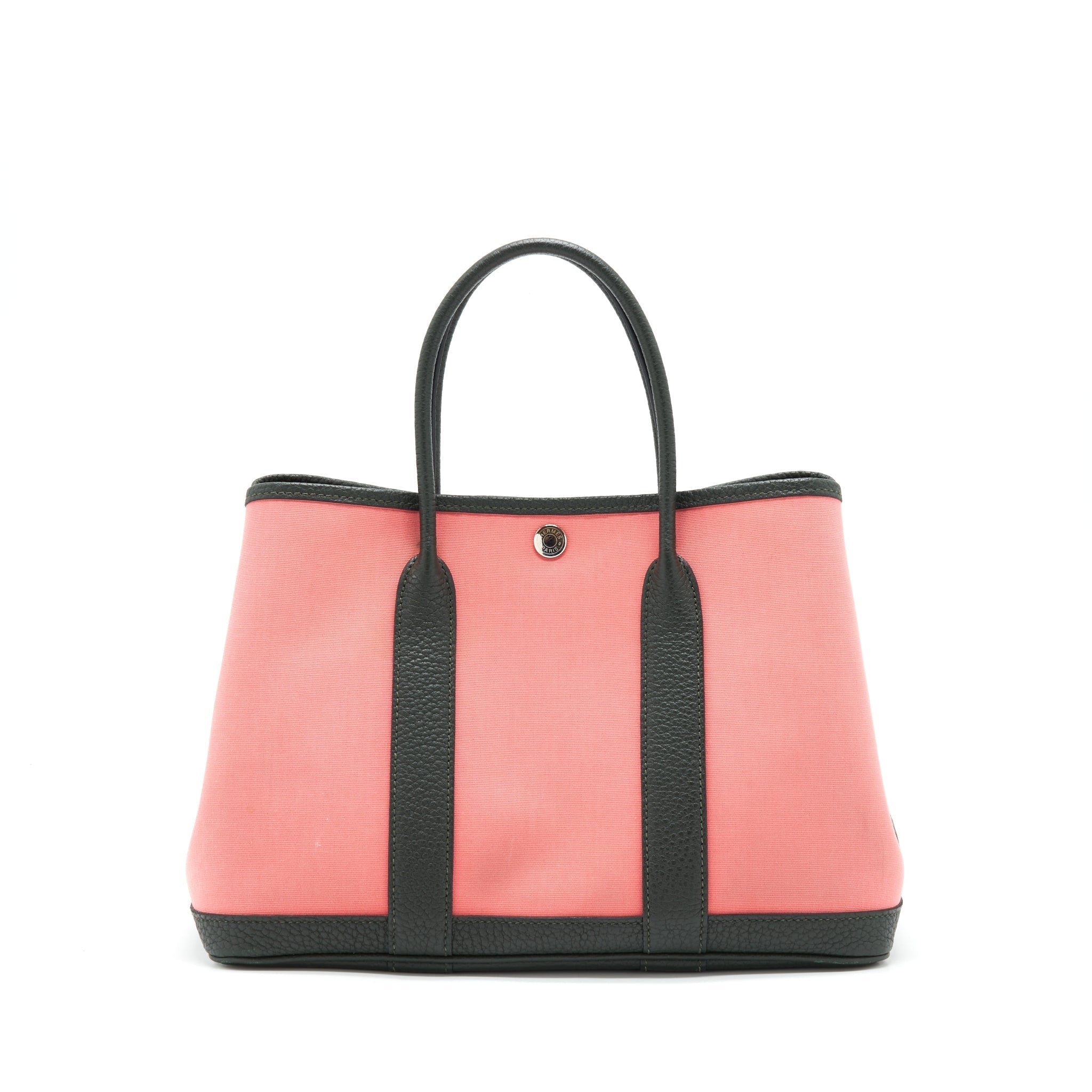 HERMES GARDEN PARTY 30 AZALEA PINK/ DARK GREEN