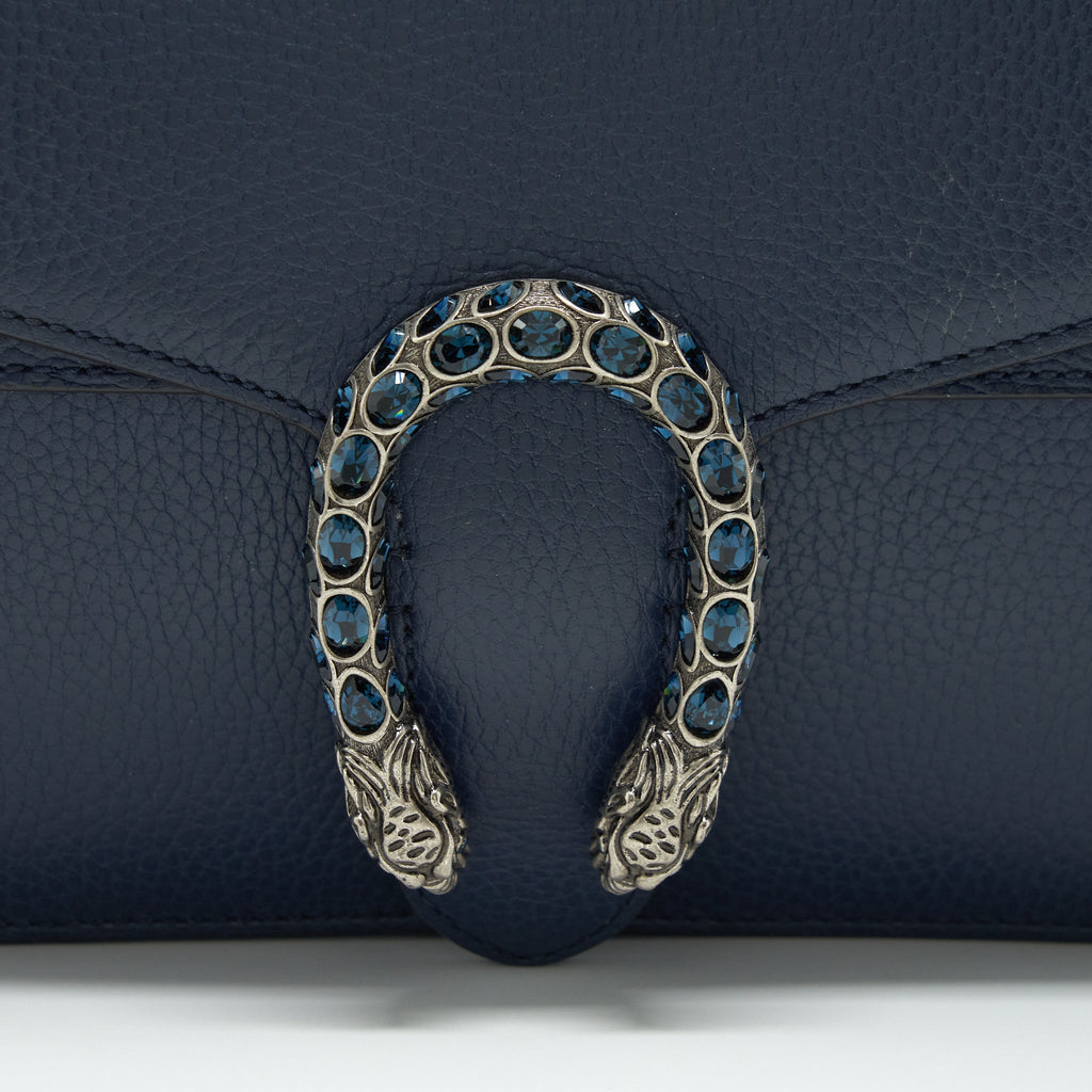 GUCCI SMALL DIONYSUS SHOULDER BAG NAVY SHW