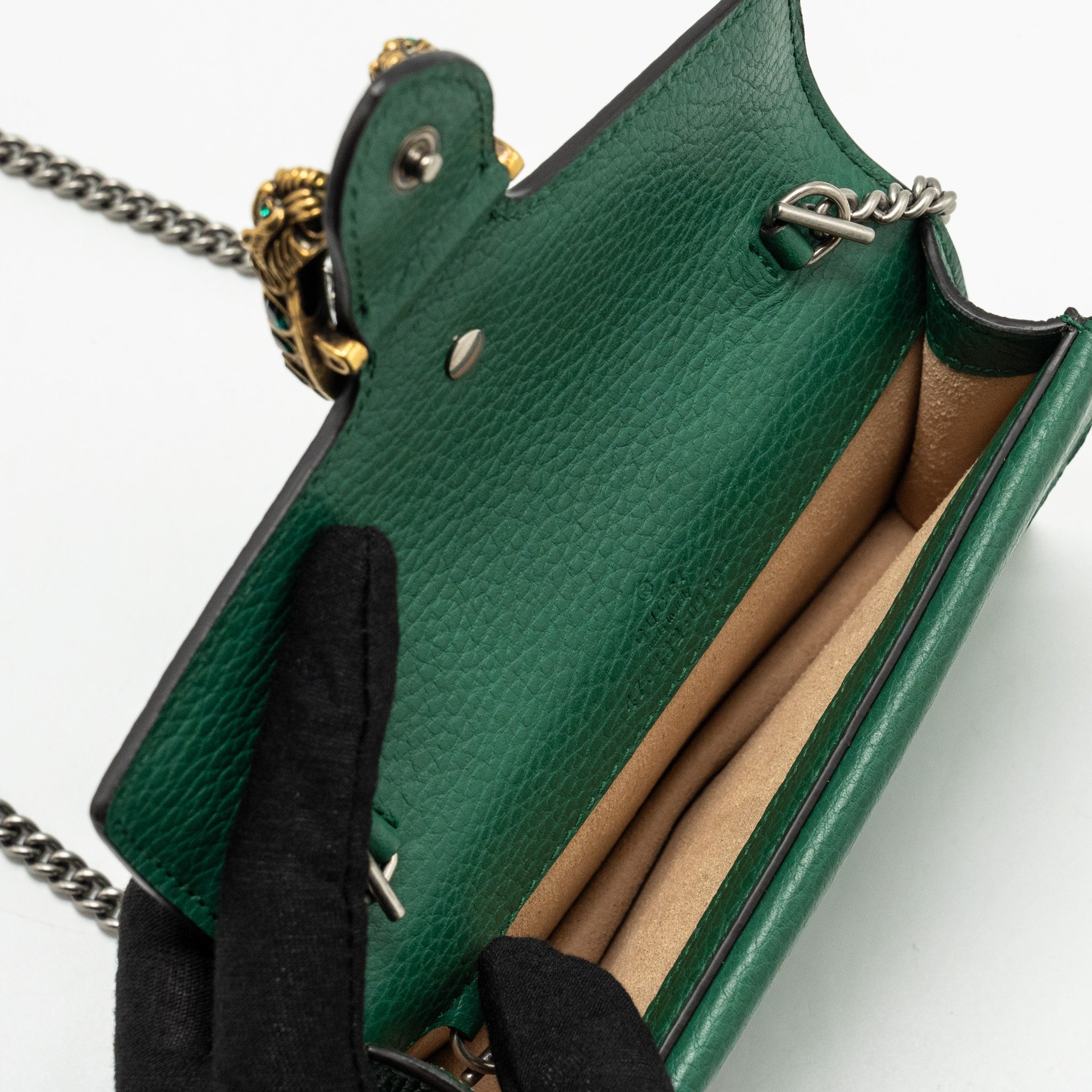 GUCCI SUPER MINI DIONYSUS CALFSKIN GREEN GHW