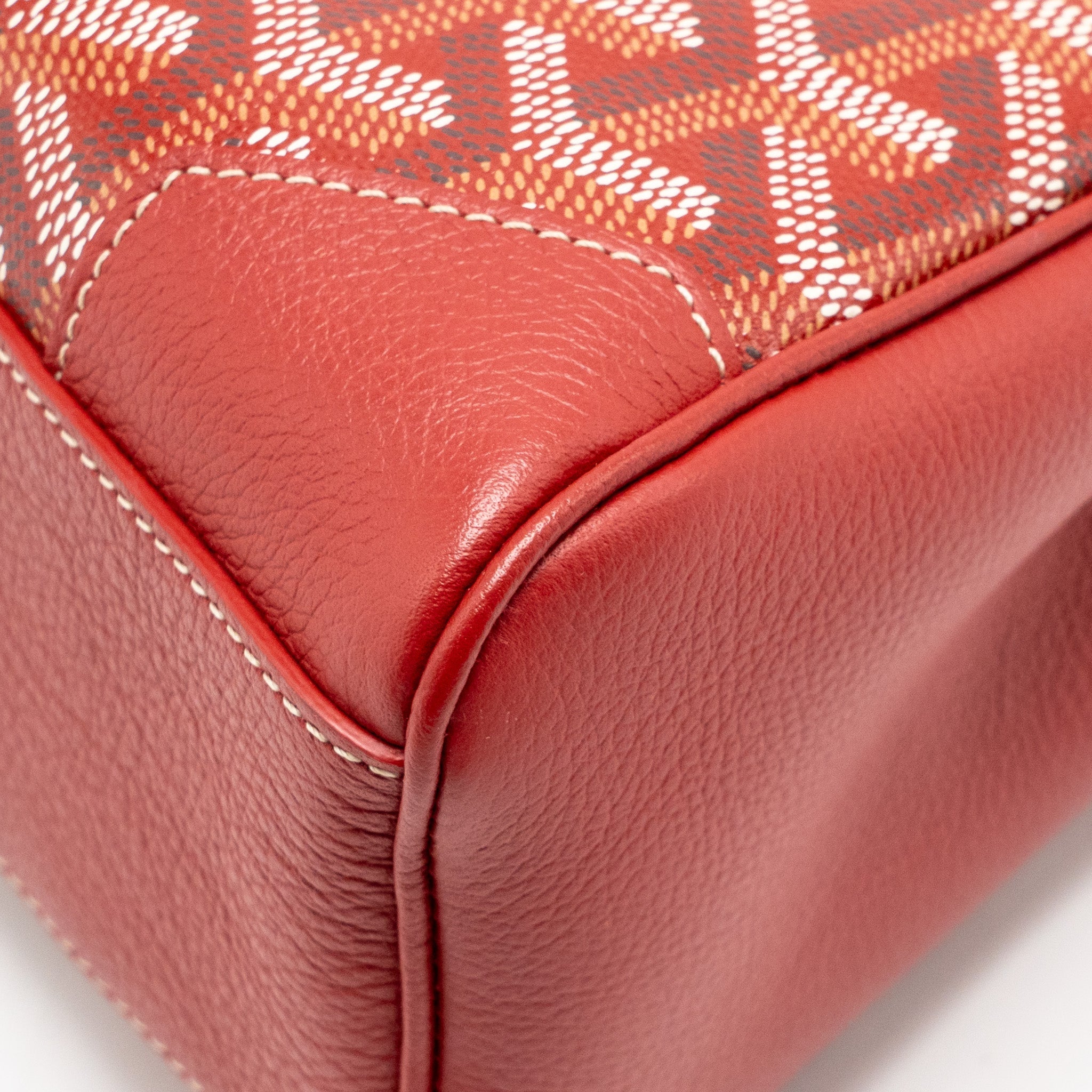 GOYARD MINI SAIGON SOUPLE BAG GOYARDINE CANVAS/CALFSKIN RED SHW