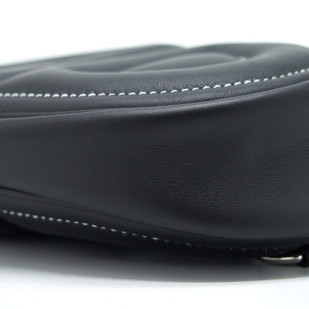 HERMES IN THE LOOP BELT BAG SWIFT BLACK/ BLUE SAPHIR SHW