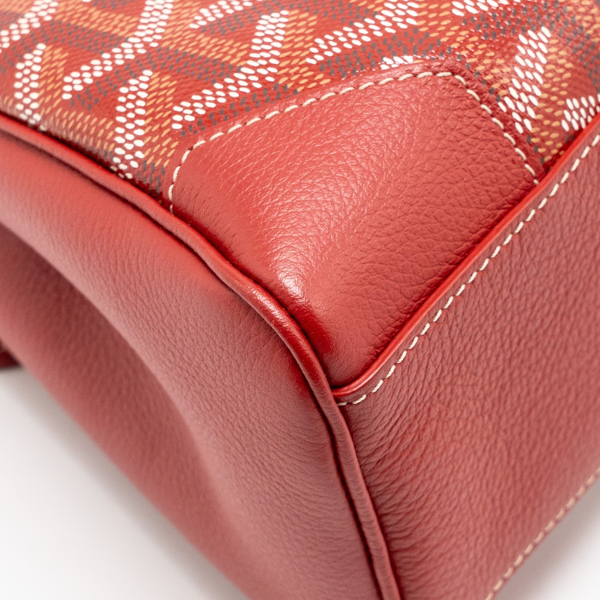 GOYARD MINI SAIGON SOUPLE BAG GOYARDINE CANVAS/CALFSKIN RED SHW