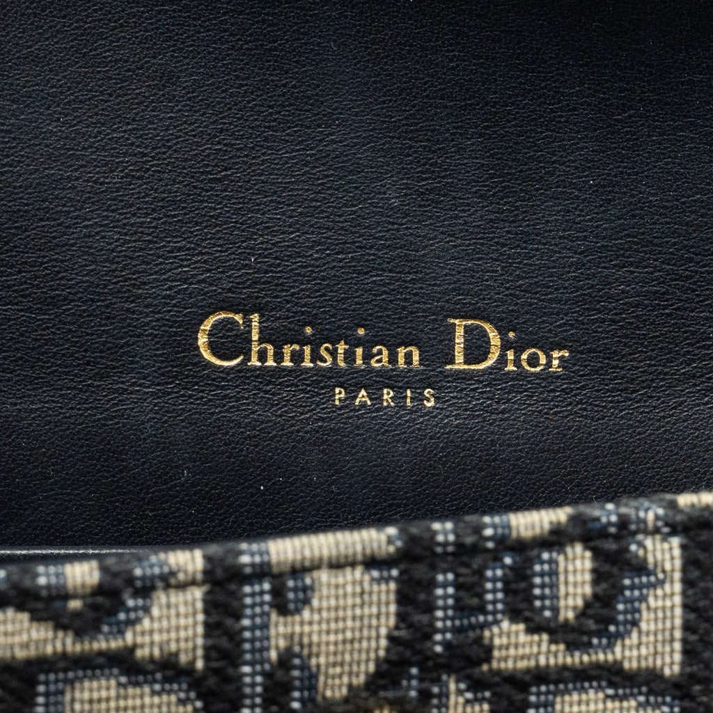 DIOR SADDLE BELT POUCH OBLIQUE JACQUARD CANVAS BLUE GHW