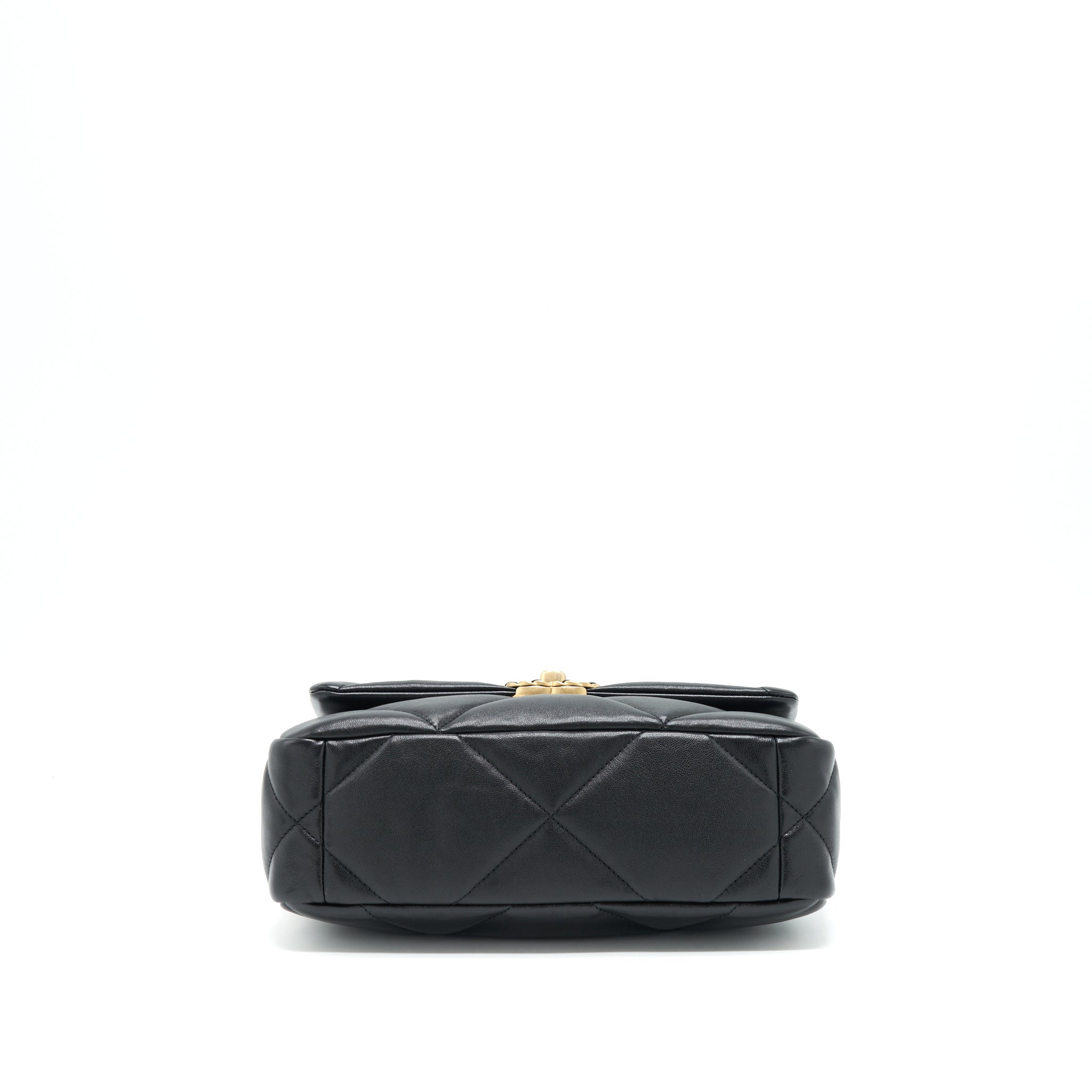 CHANEL 19 FLAP BAG SMALL LAMBSKIN BLACK GOLD/SLIVER HARDWARE