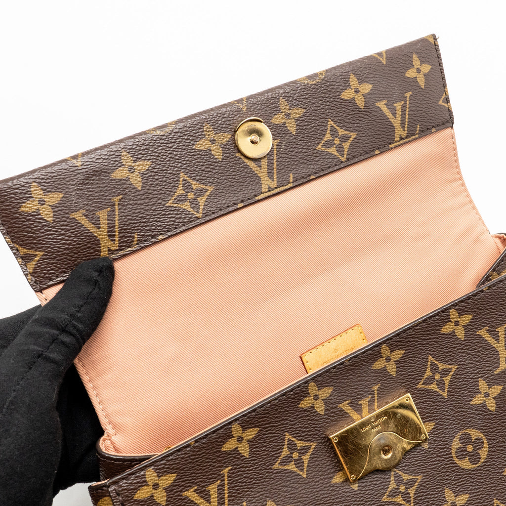 LOUIS VUITTON CLUNY BB MONOGRAM CANVAS WITH PINK STRAP GHW