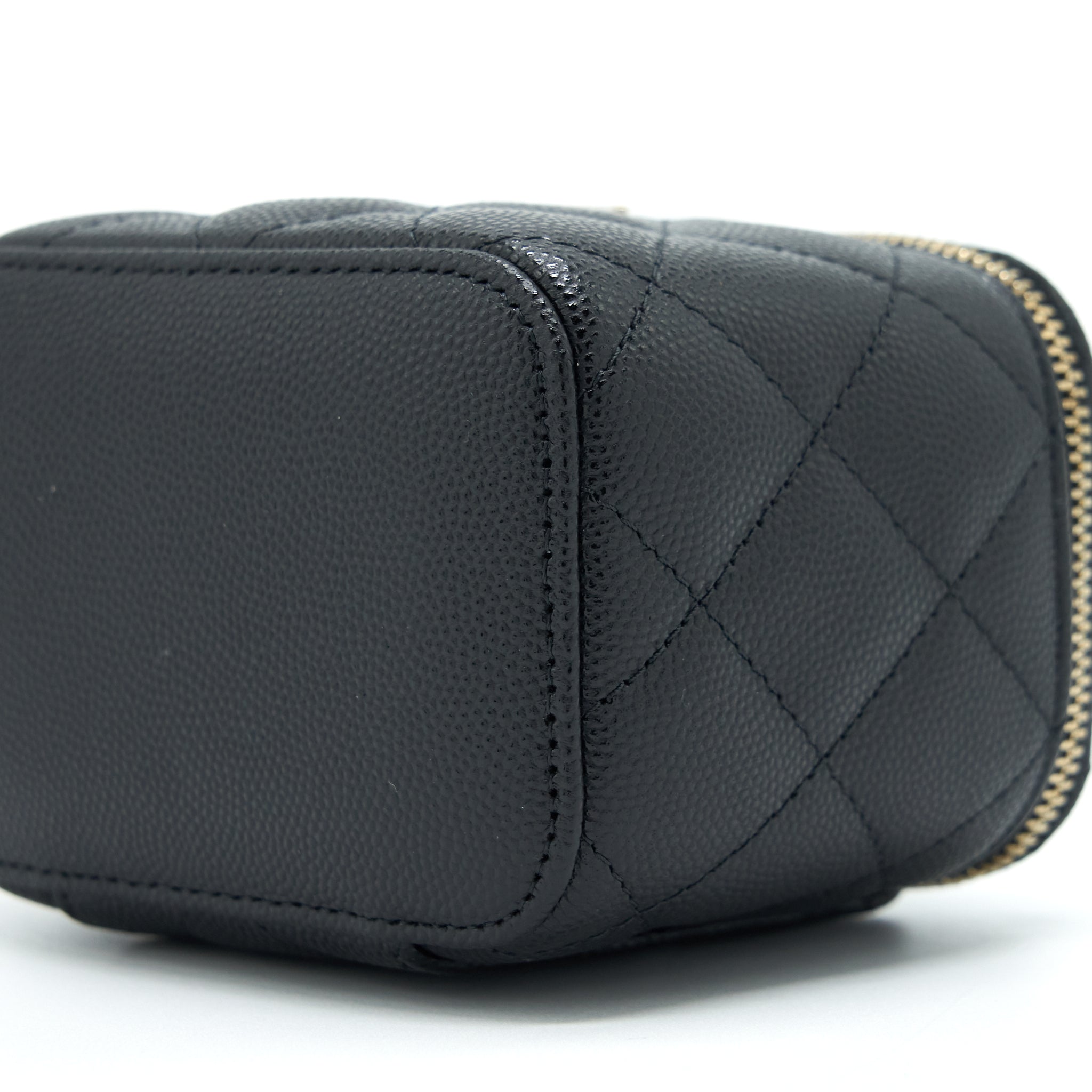 CHANEL MINI VANITY CASE CAVIAR BLACK LGHW