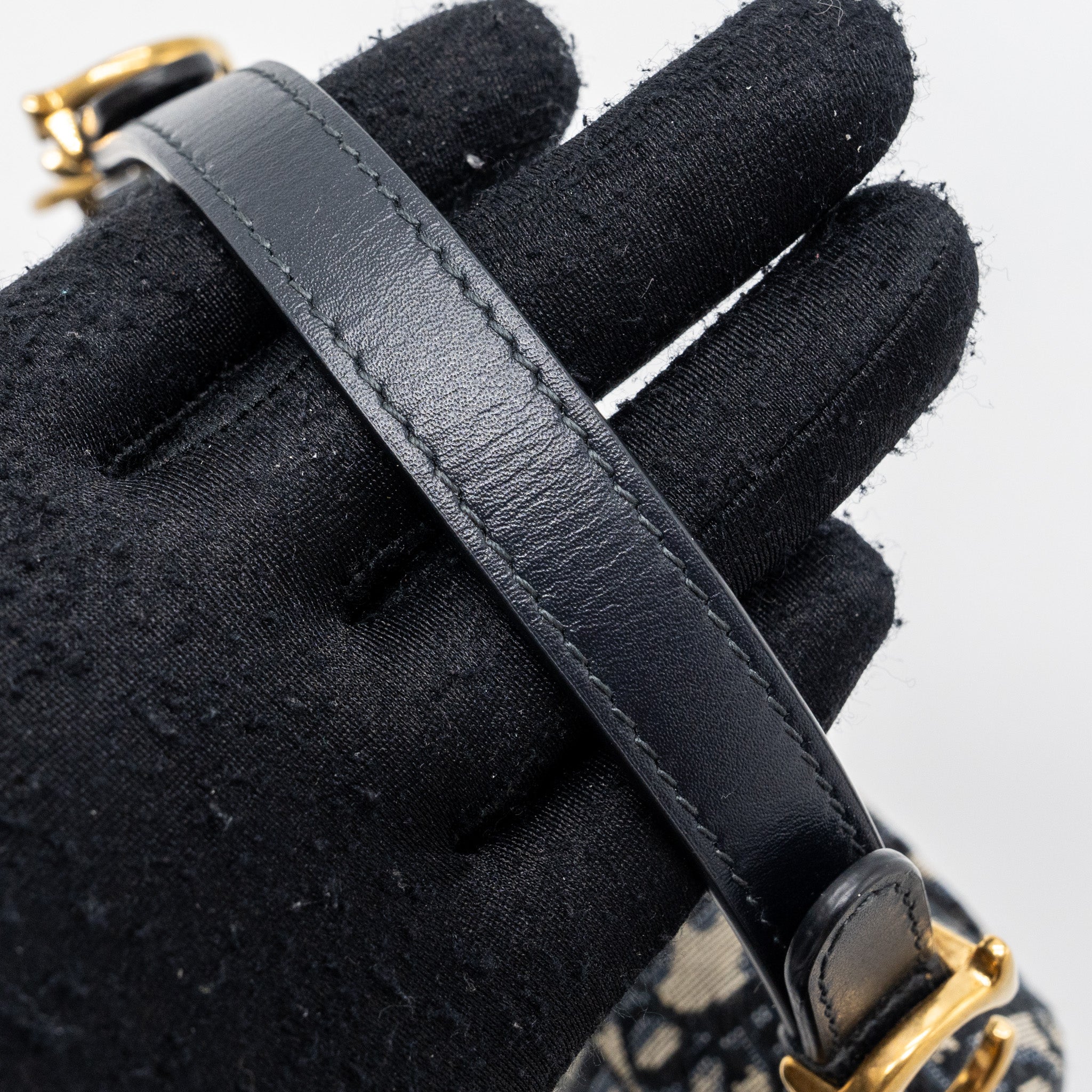 DIOR MINI SADDLE BAG BLUE OBLIQUE JACQUARD GHW