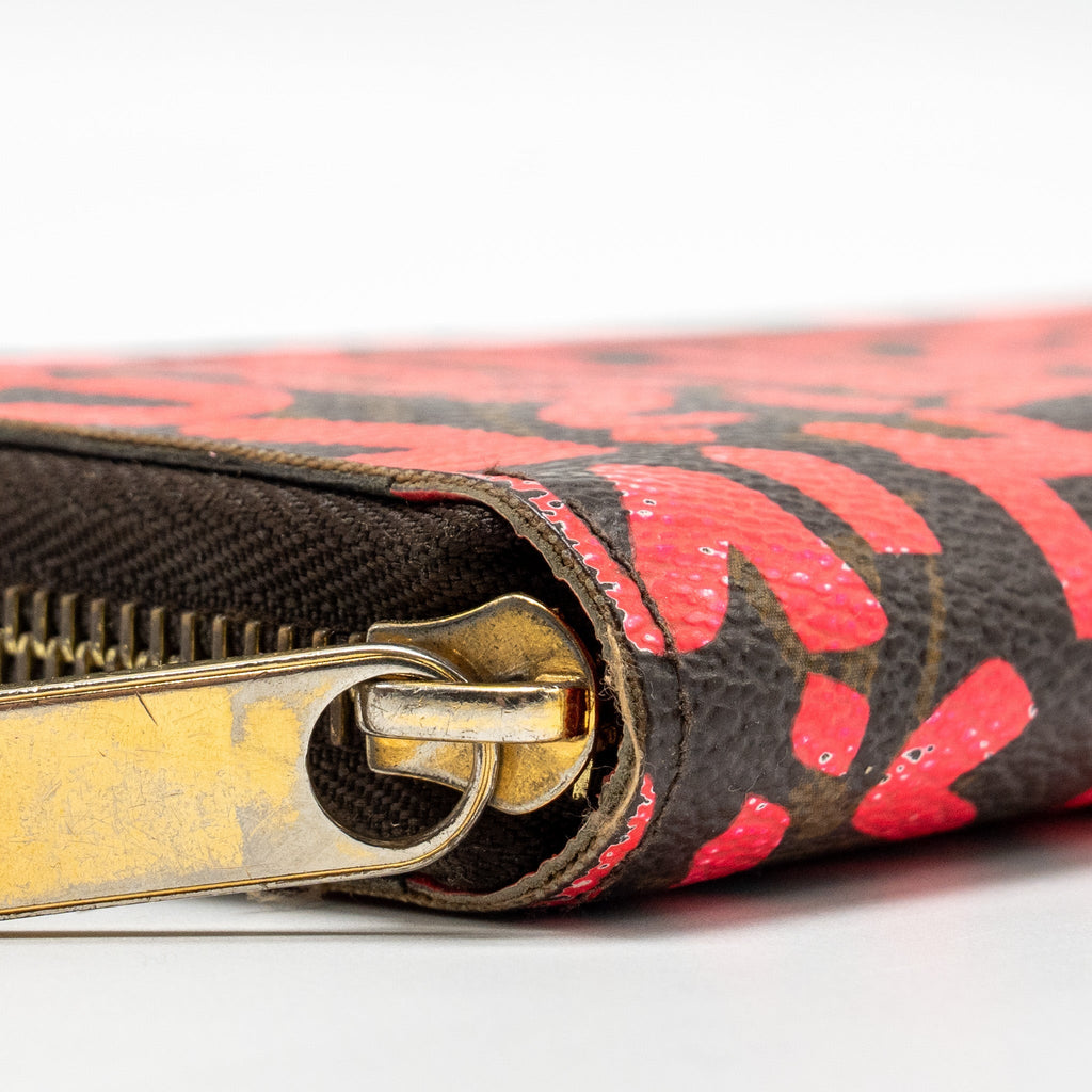 LOUIS VUITTON NEVERFULL GM STEPHEN SPROUSE PINK MONOGRAM GRAFFITI COATED / ZIP WALLET GHW (SELL IN A SET)
