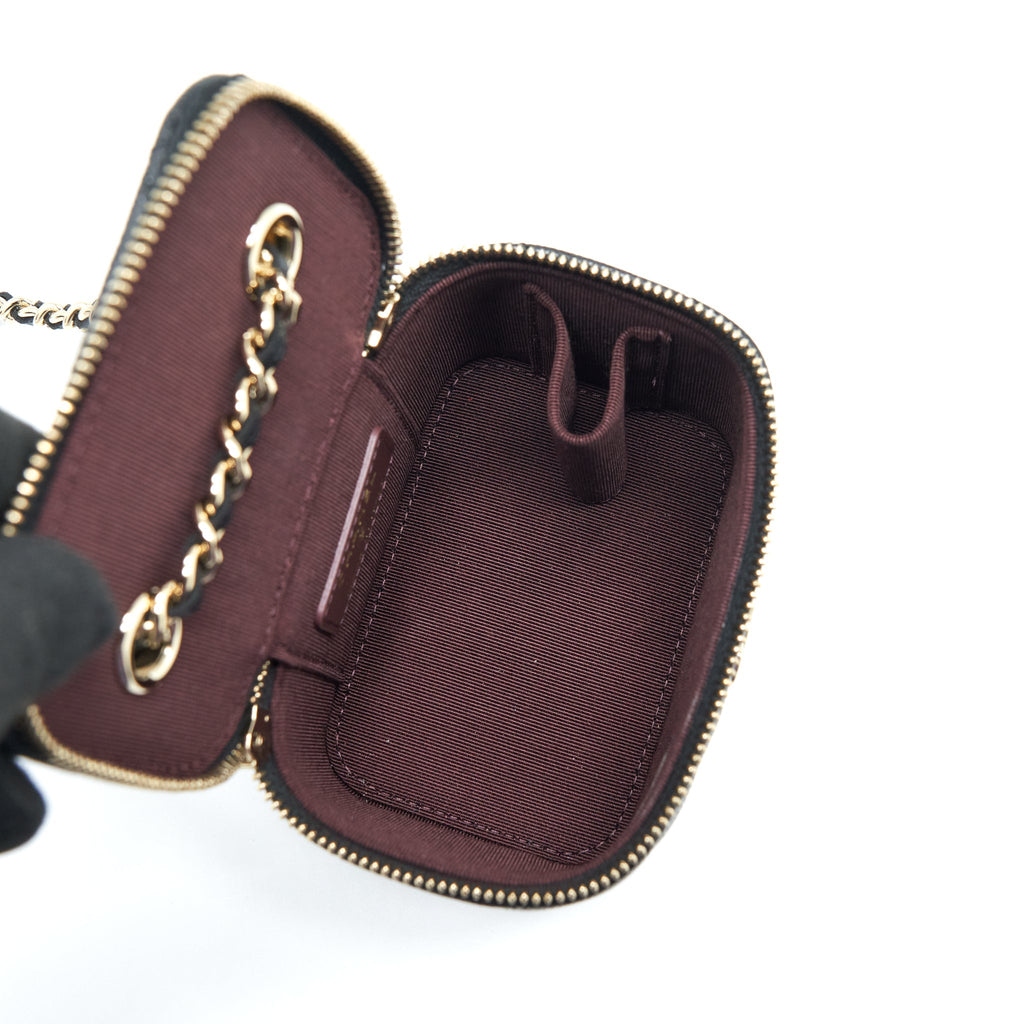 CHANEL MINI VANITY CASE CAVIAR BLACK LGHW