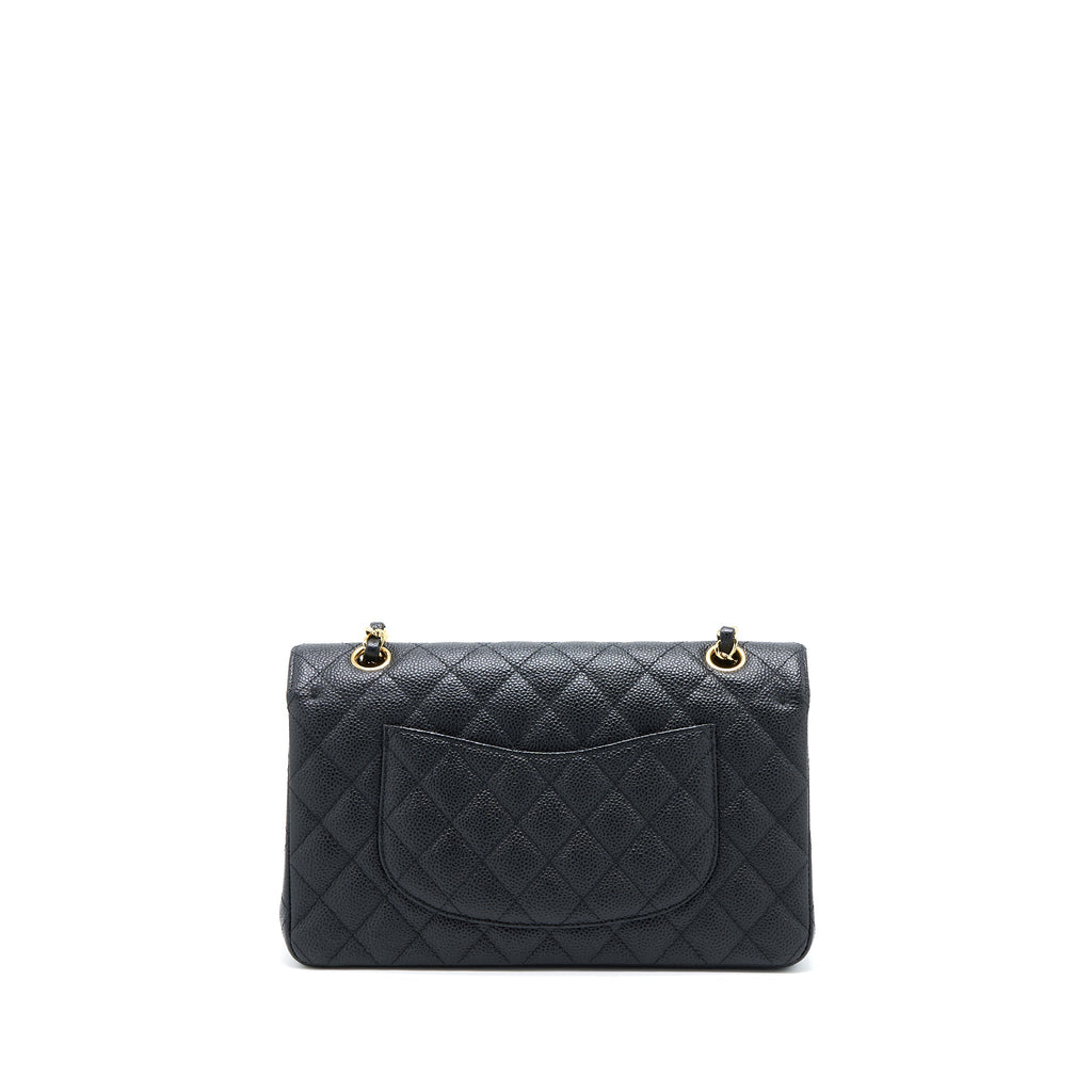CHANEL MEDIUM CLASSIC DOUBLE FLAP BAG CAVIAR BLACK GHW