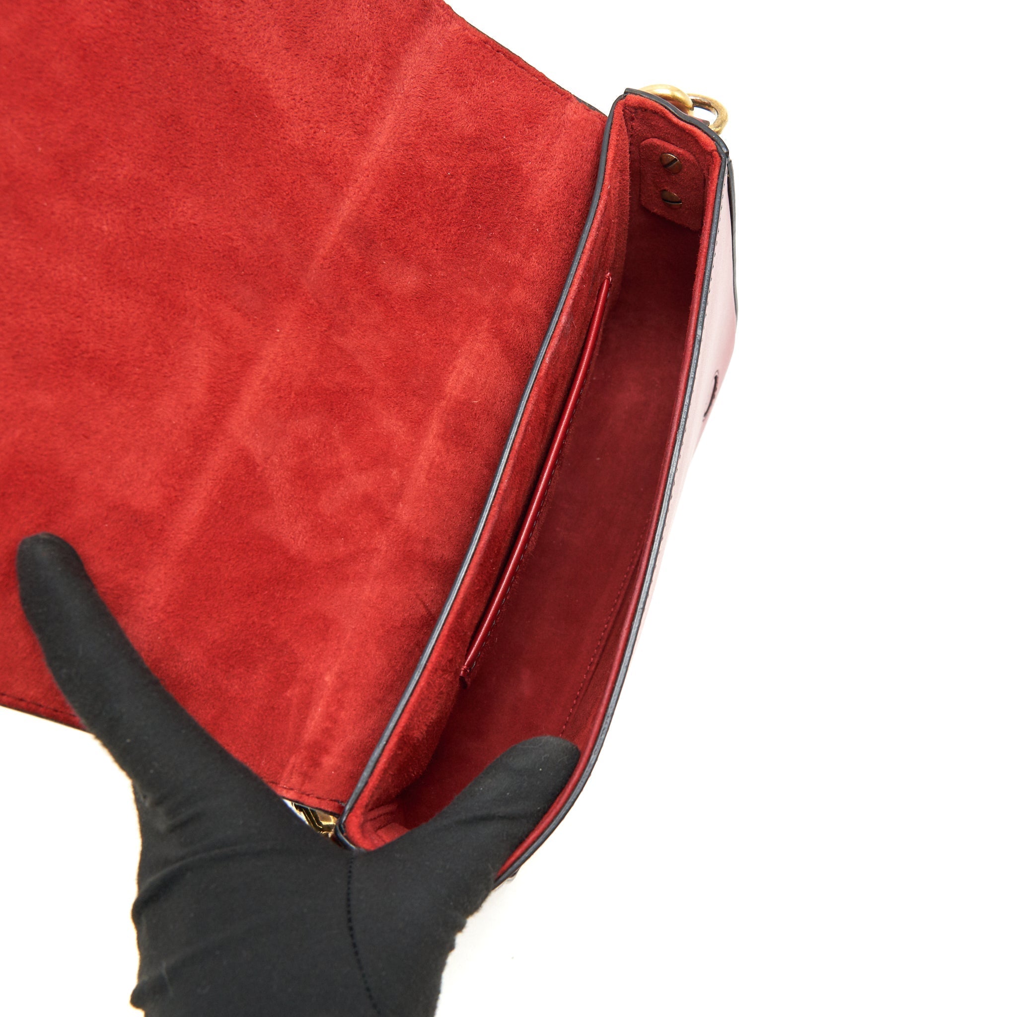 DIOR J'ADIOR CLUTCH WITH HANDLE RED WITH GHW