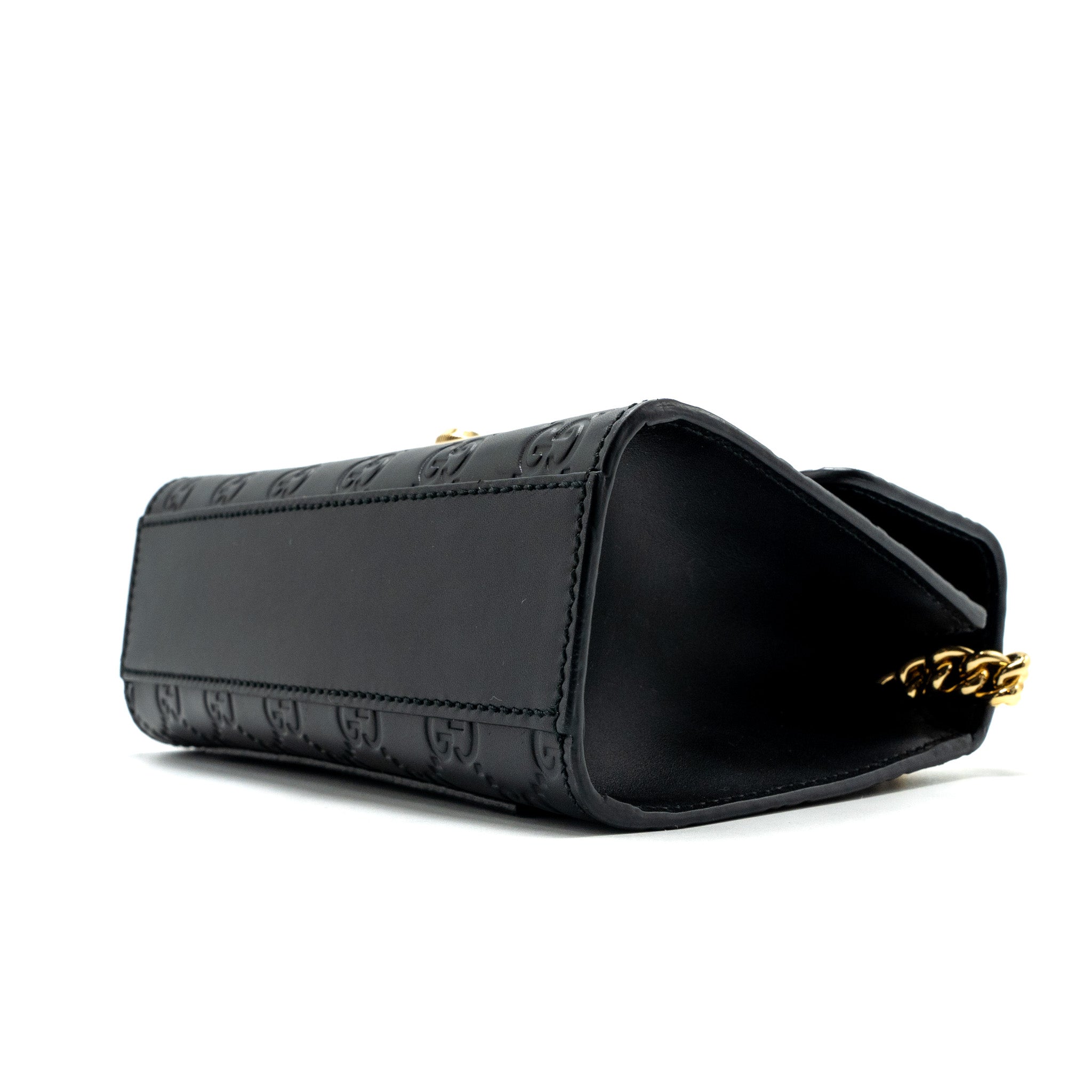 GUCCI SMALL PADLOCK CHAIN BAG CALFSKIN BLACK GHW
