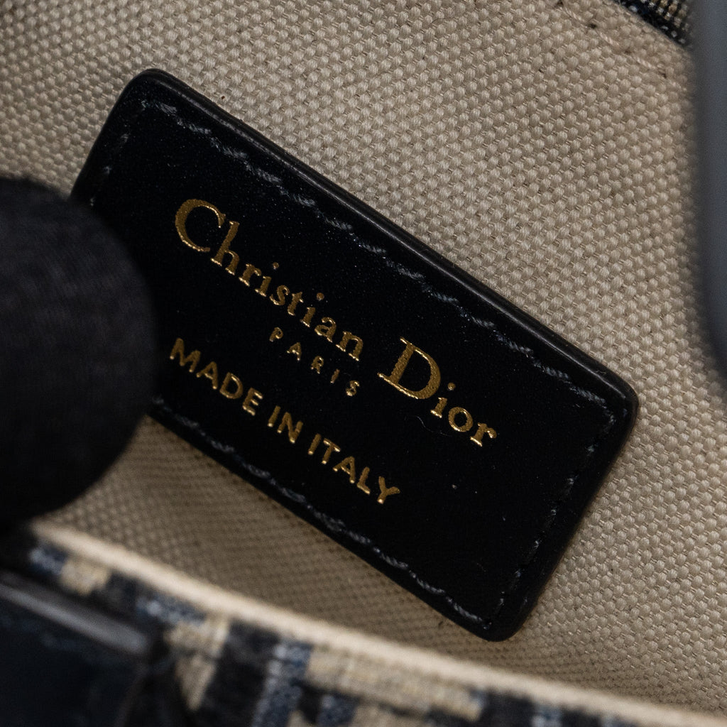 DIOR MINI SADDLE BAG BLUE OBLIQUE JACQUARD GHW