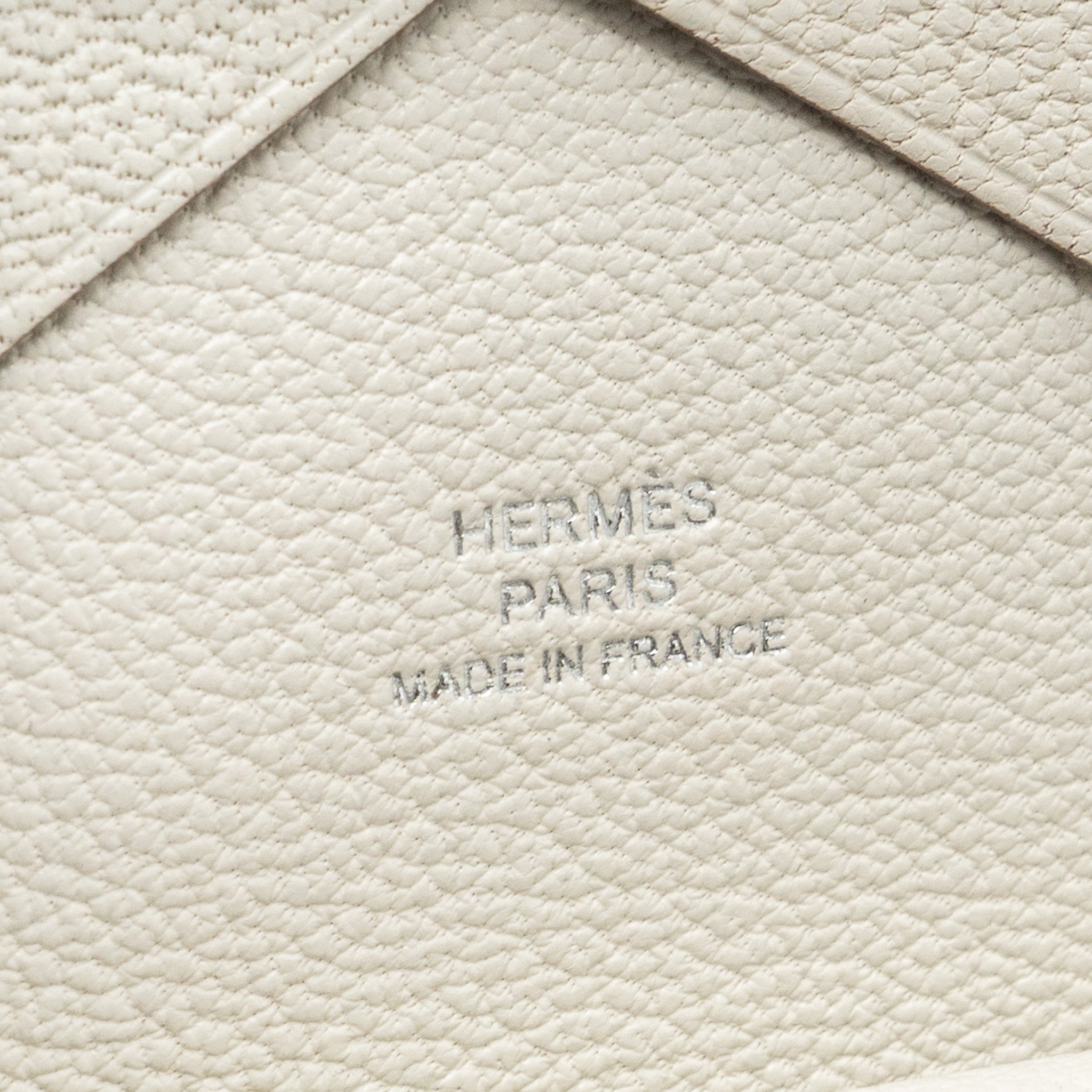 HERMES CALVIN DUO CARD HOLDER CHÈVRE MYSORE GRIS PALE SHW