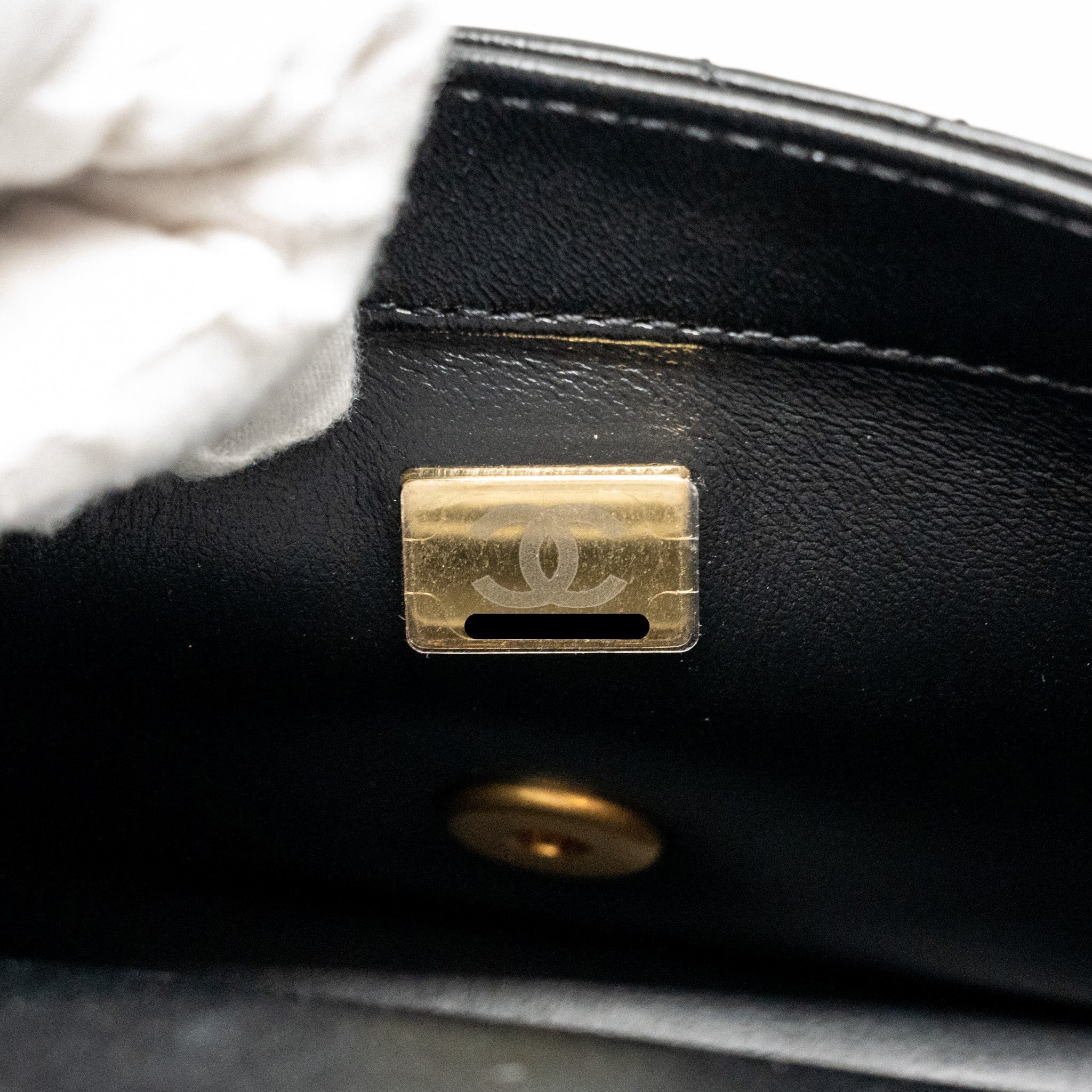 CHANEL 25C COCO LOVE ADJUSTABLE CHAIN SHINY LAMBSKIN BLACK GHW (MICROCHIP)
