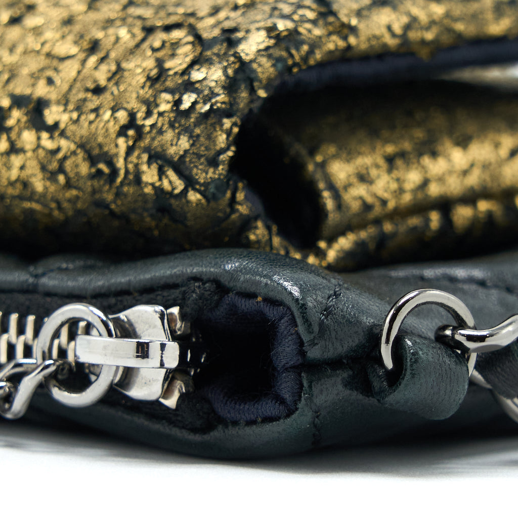 CHANEL 12A EVENING BAG LAMBSKIN BLACK/GOLD SHW