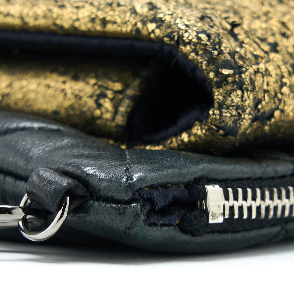 CHANEL 12A EVENING BAG LAMBSKIN BLACK/GOLD SHW