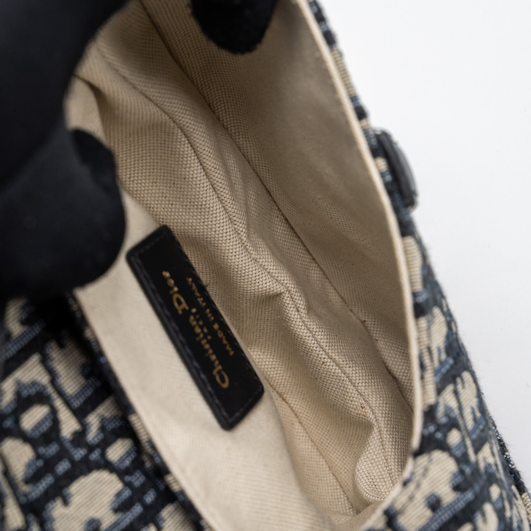 DIOR MINI SADDLE BAG BLUE OBLIQUE JACQUARD GHW