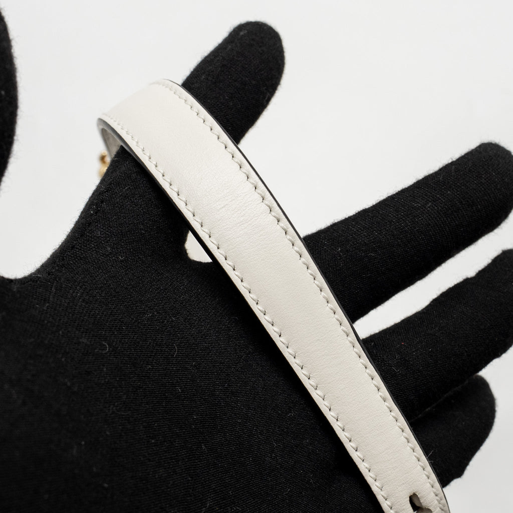 PRADA ARQUÉ SMALL SHOULDER BAG CALFSKIN WHITE GHW