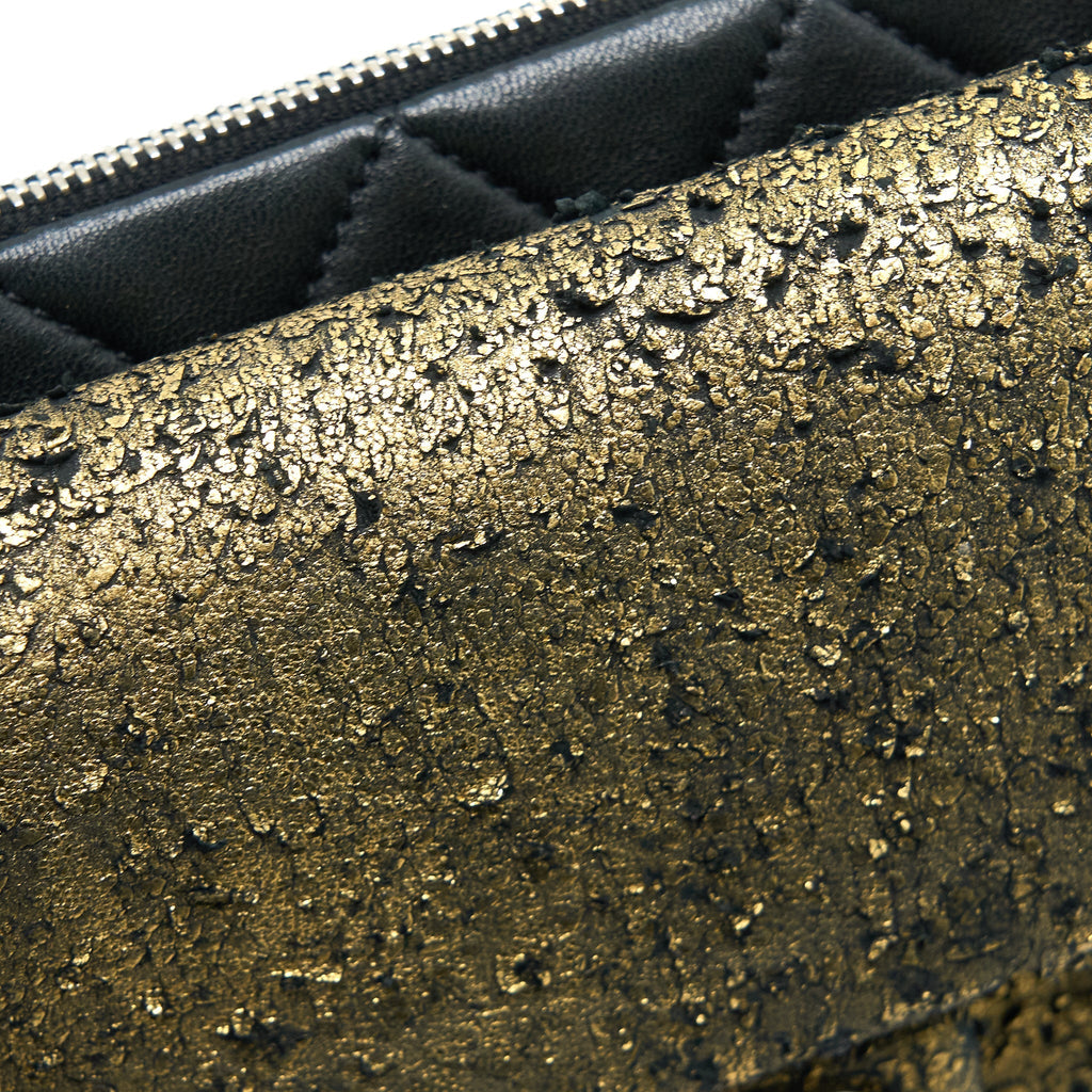 CHANEL 12A EVENING BAG LAMBSKIN BLACK/GOLD SHW