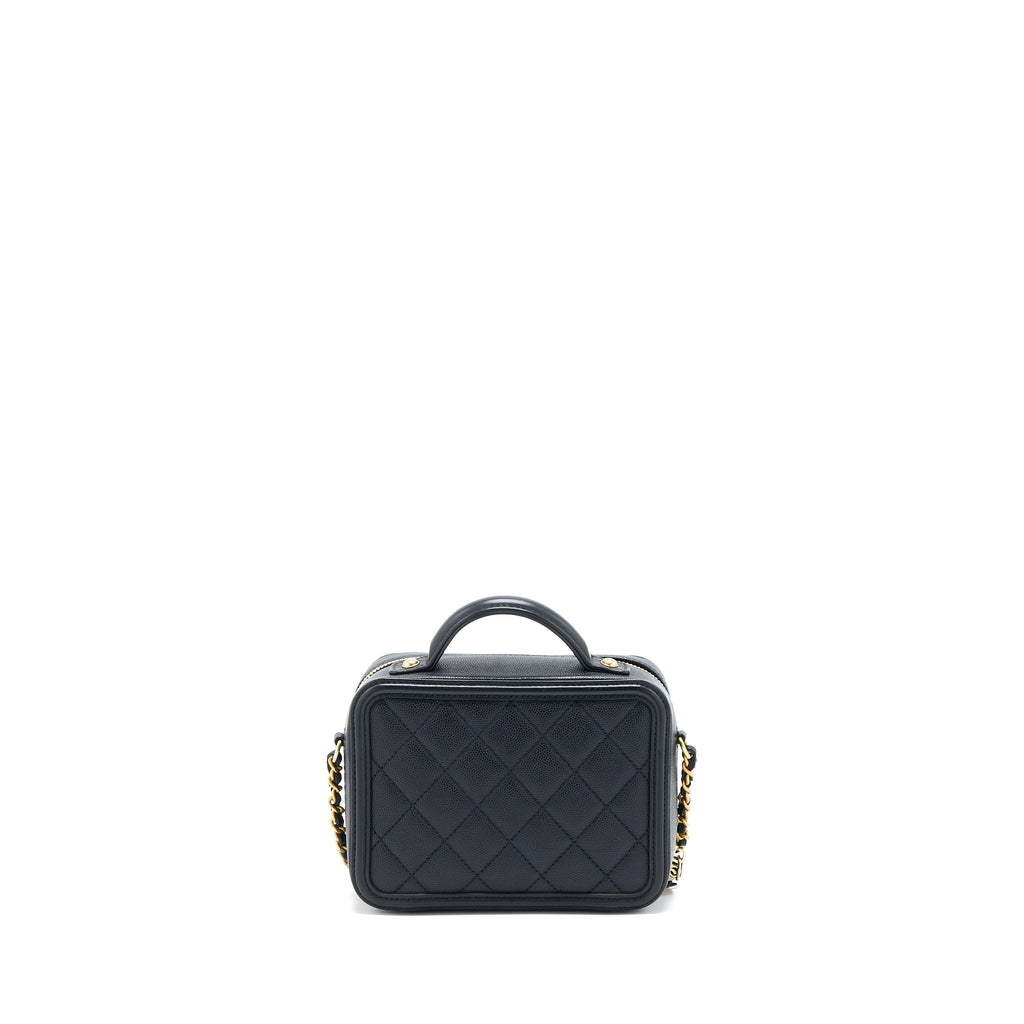 CHANEL FILIGREE VANITY CASE CAVIAR BLACK GHW