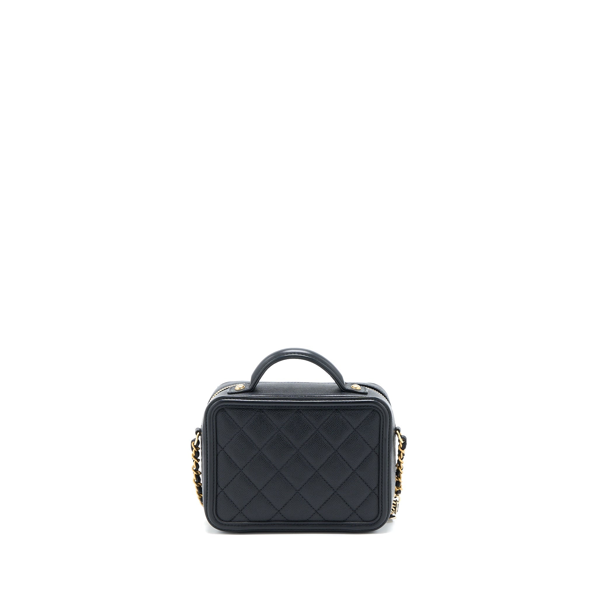 CHANEL FILIGREE VANITY CASE CAVIAR BLACK GHW