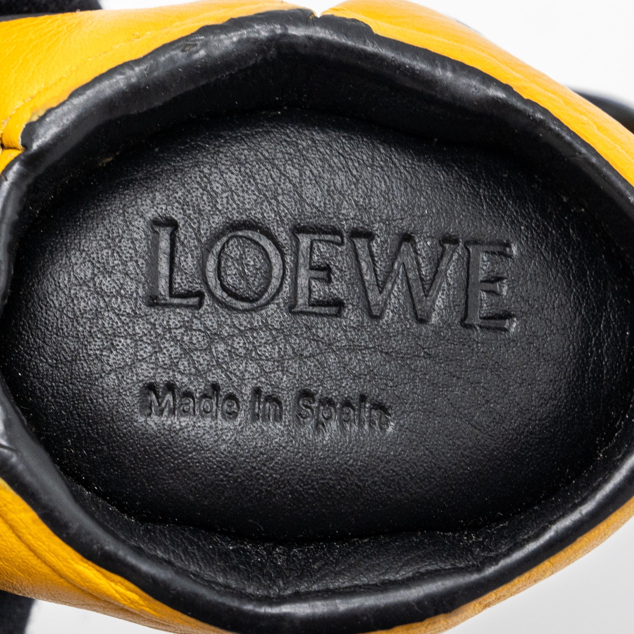 LOEWE ELEPHANT KEY RING POUCH CALFSKIN DARK BLUE/YELLOW SHW