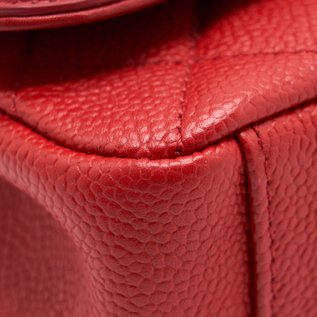 CHANEL FILIGREE FLAP BAG CAVIAR RED GHW