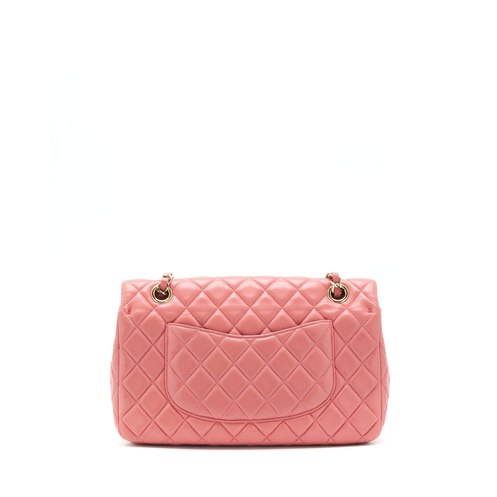 CHANEL LIMITED CHARM FLAP BAG LAMBSKIN PINK LGHW