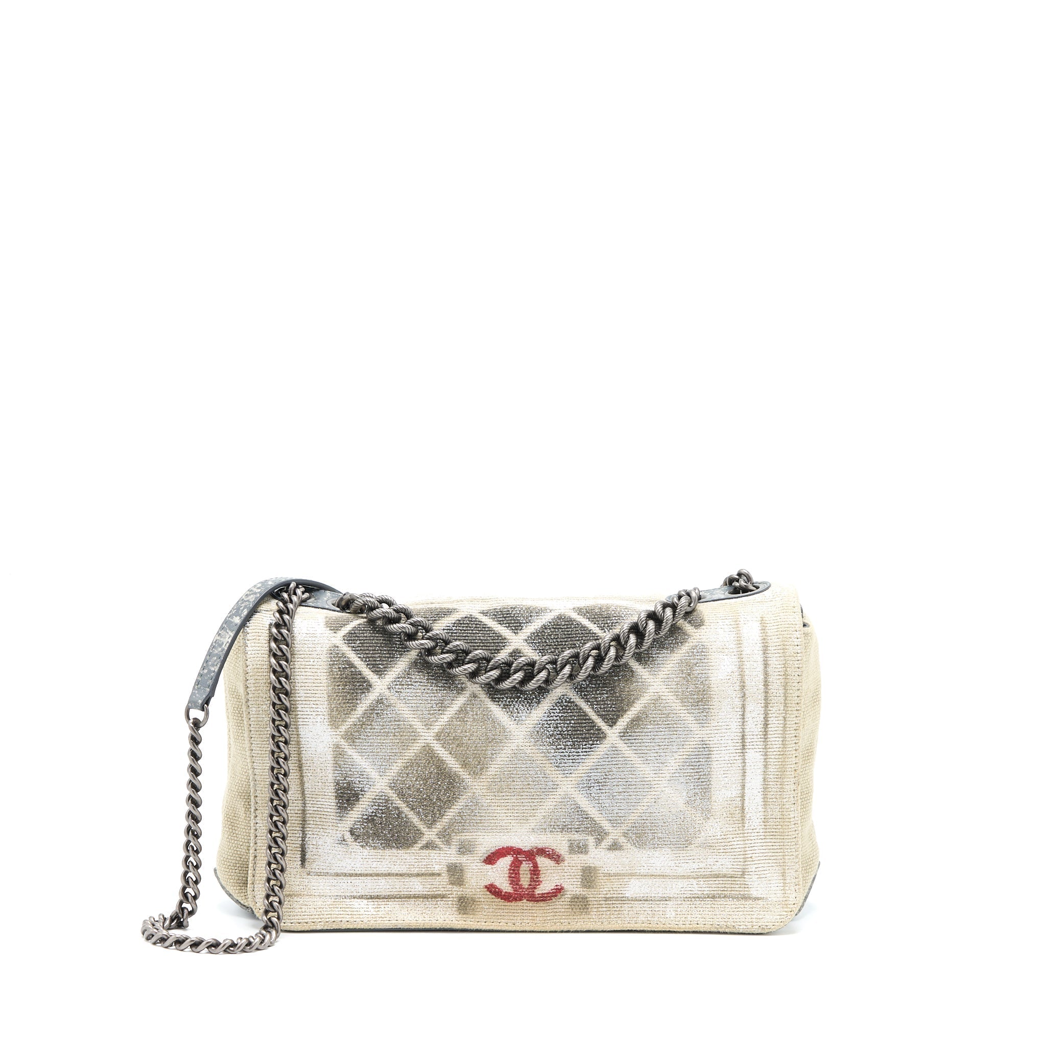 CHANEL GRAFFITI BAG FABRIC MULTICOLOUR RUTHENIUM SHW