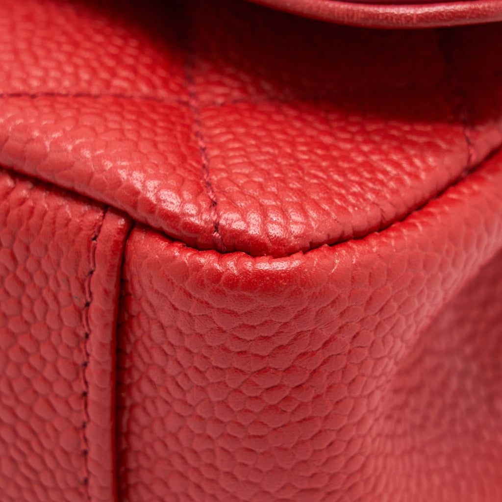 CHANEL FILIGREE FLAP BAG CAVIAR RED GHW