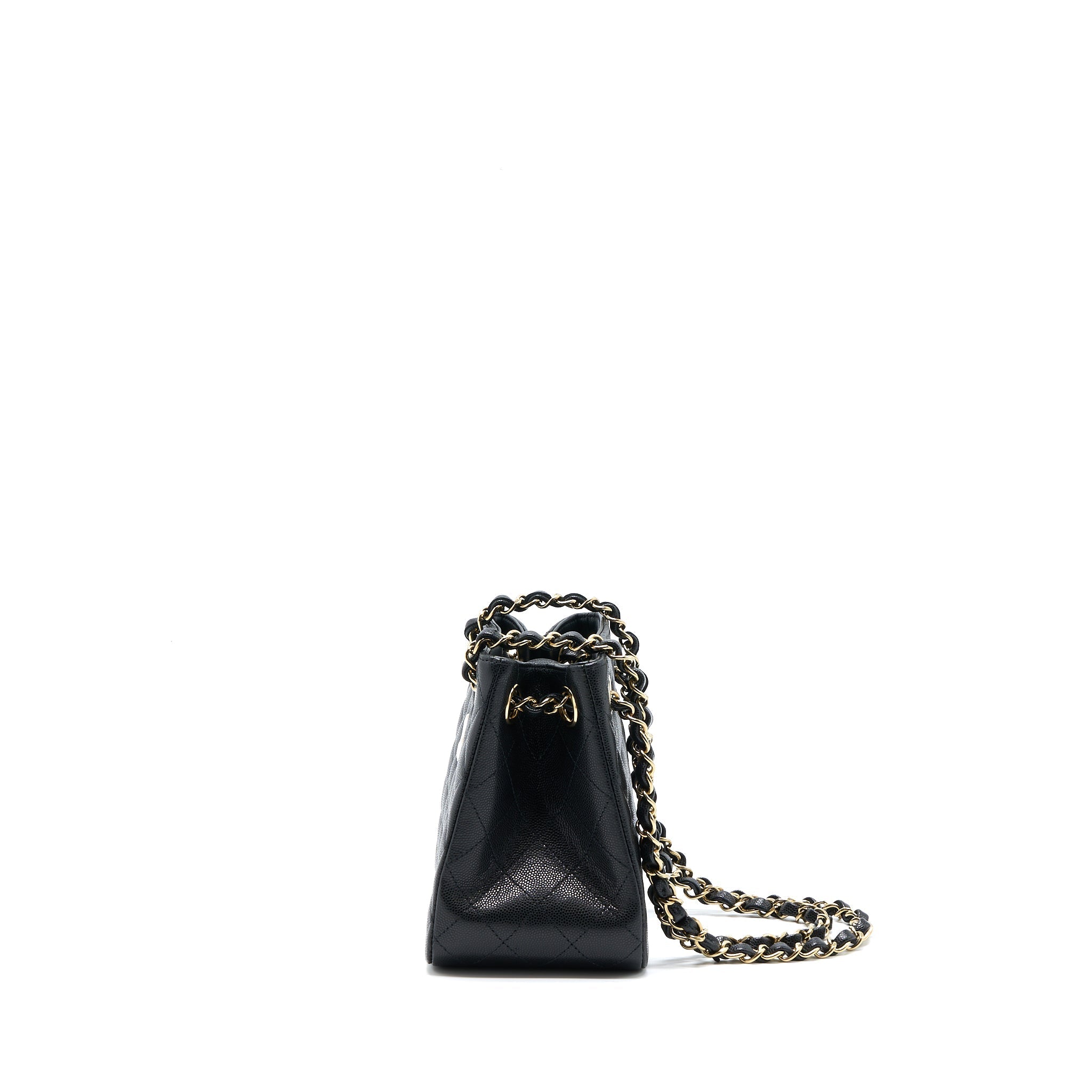 CHANEL MINI BUCKET TOTE BAG CAVIAR BLACK LGHW (MICROCHIP)