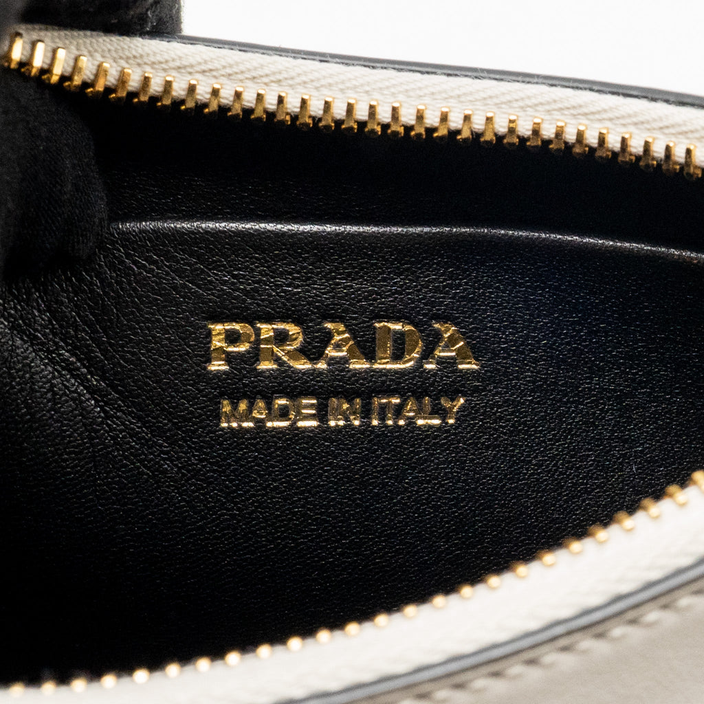 PRADA ARQUÉ SMALL SHOULDER BAG CALFSKIN WHITE GHW