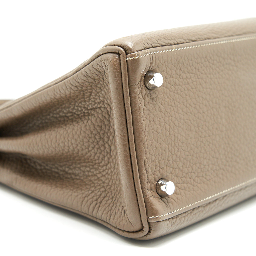 HERMES KELLY 28 ETOUPE SHW CLEMENCE LEATHER