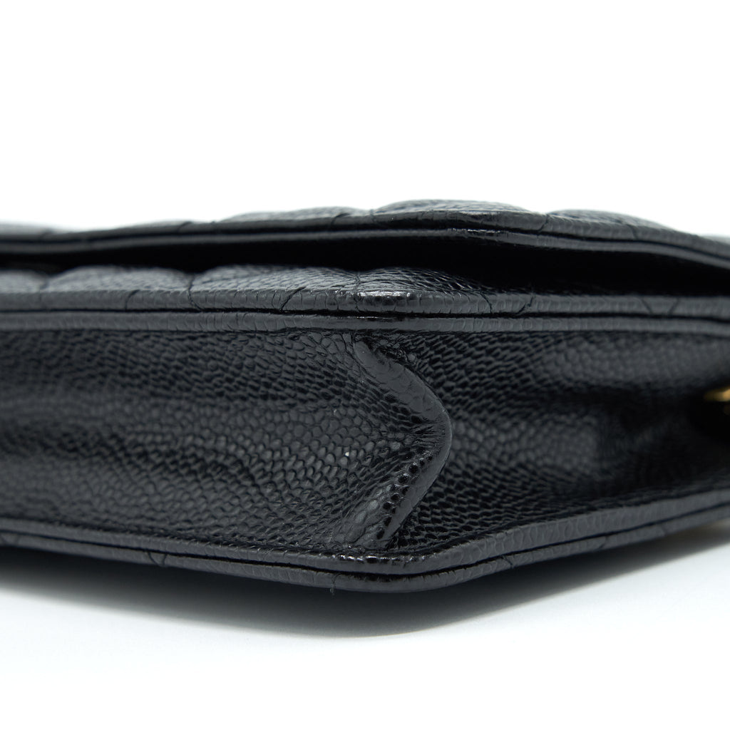 CHANEL CLASSIC WALLET ON CHAIN CAVIAR BLACK GHW