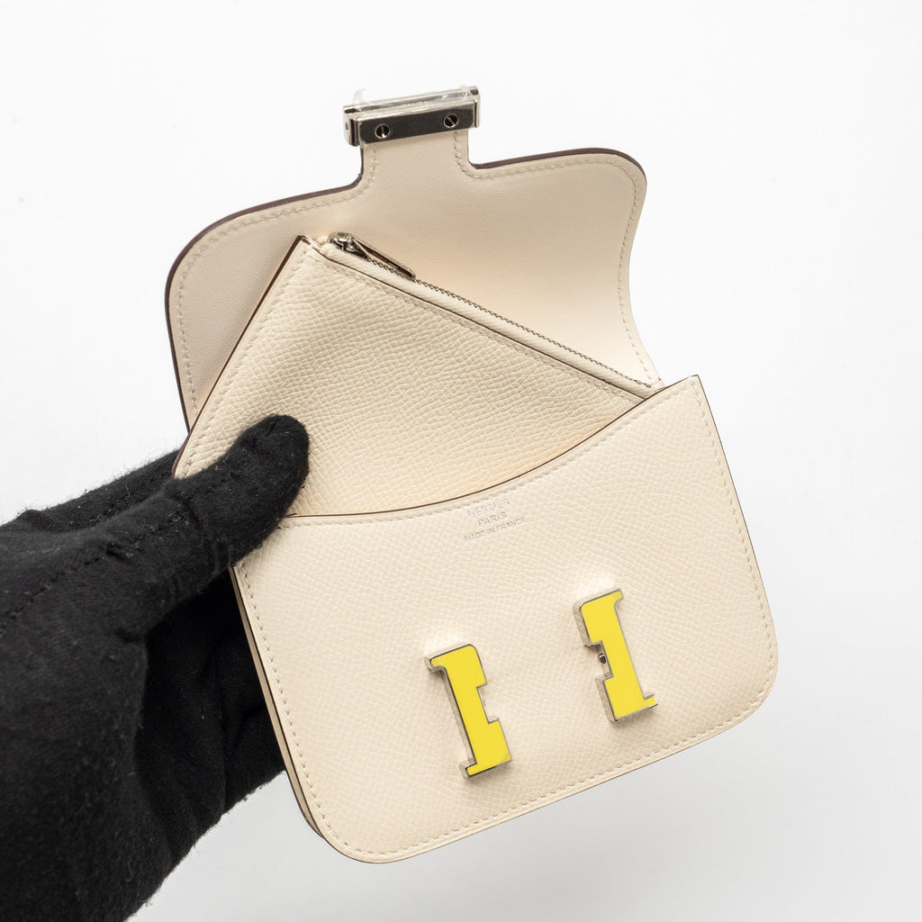 HERMES CONSTANCE SLIM EPSOM NATA / LIME SHW