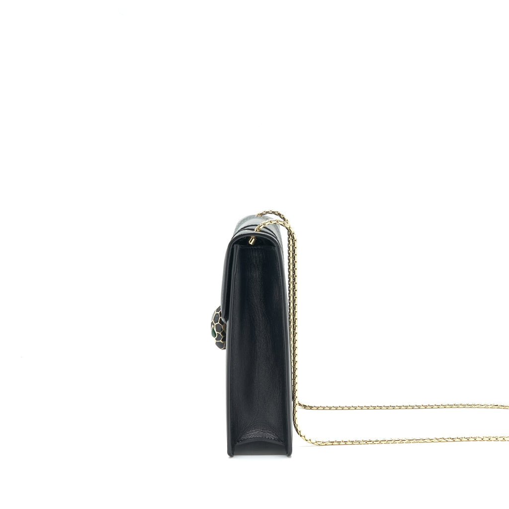 BVLGARI SERPENTI FOREVER FLAP BAG LARGE BLACK GHW