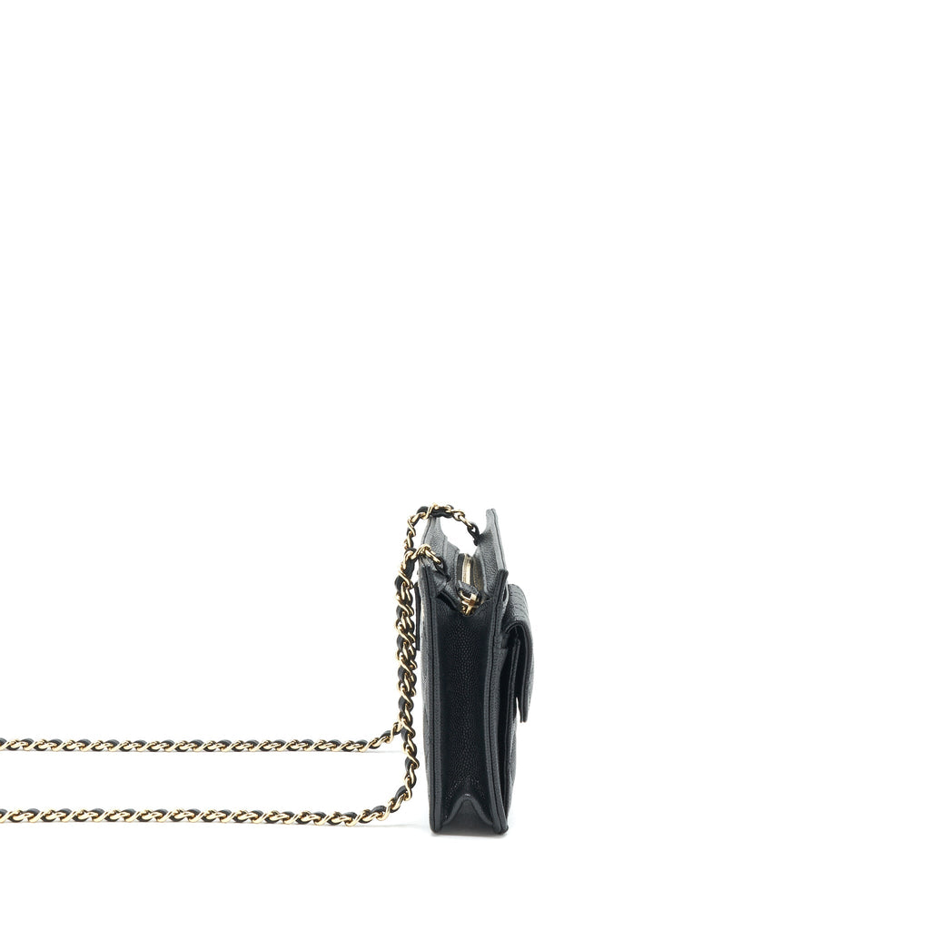 CHANEL MINI CROSSBODY BAG CAVIAR BLACK GHW
