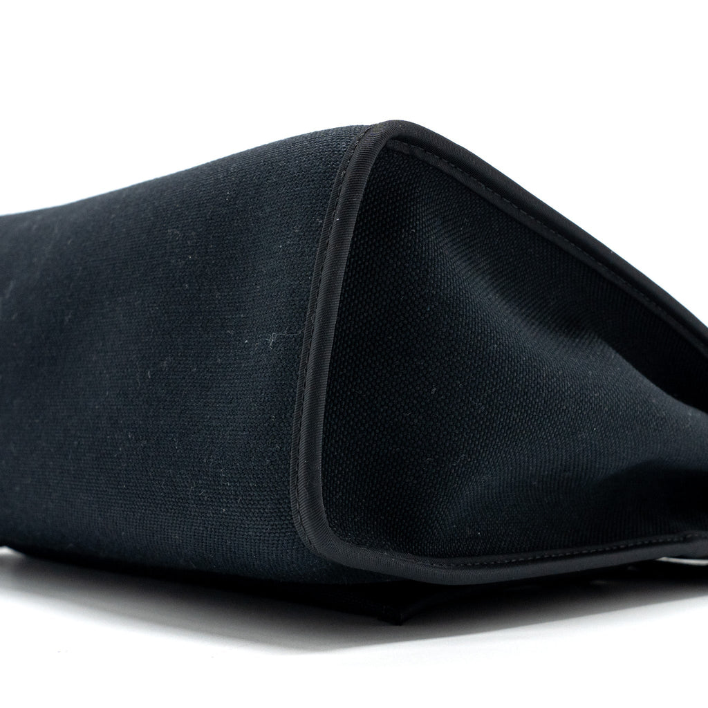 HERMES HERBAG 31 ZIP BAG CANVAS/ HUNTER BLACK SHW