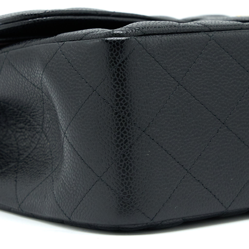 CHANEL CLASSIC JUMBO DOUBLE FLAP BAG CAVIAR BLACK GHW