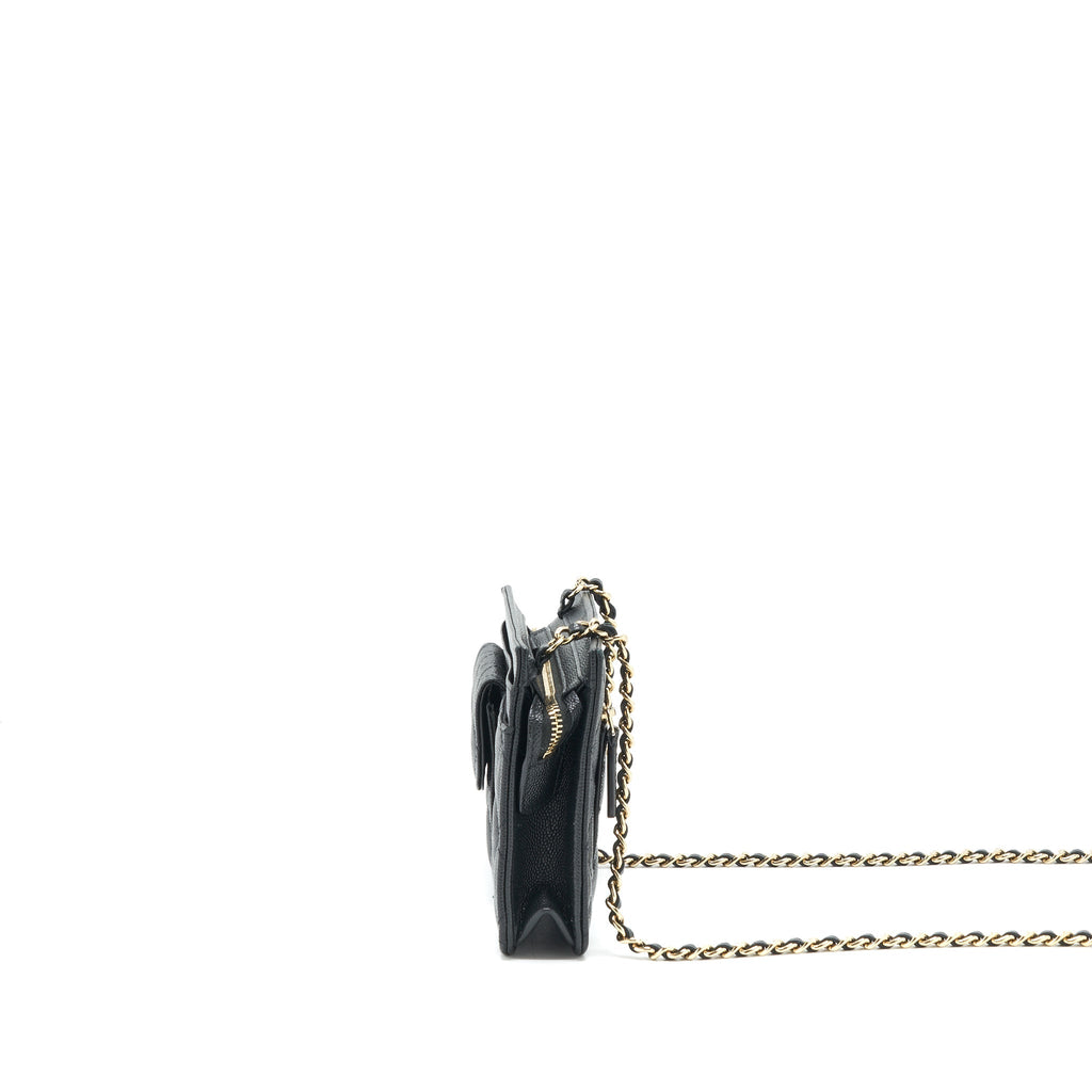 CHANEL MINI CROSSBODY BAG CAVIAR BLACK GHW