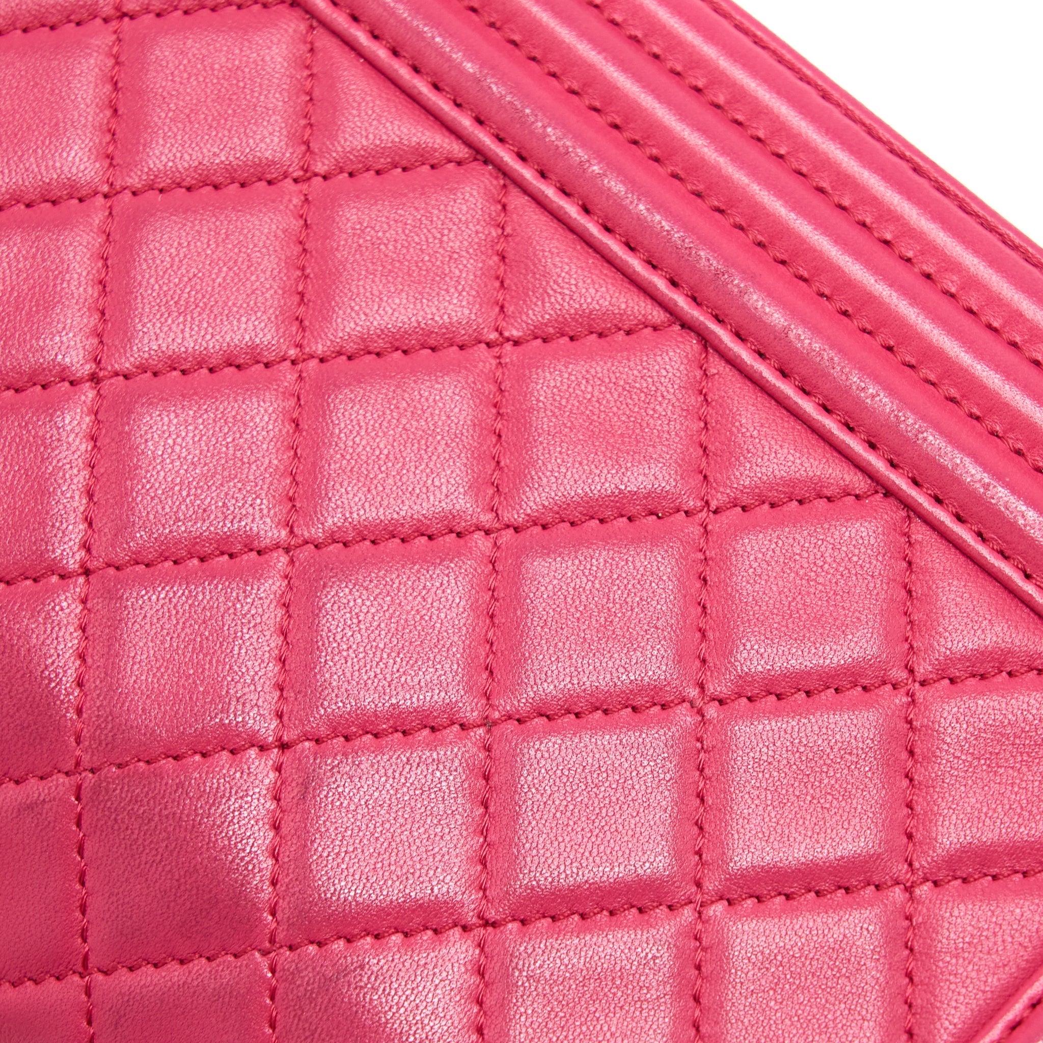CHANEL MEDIUM BOY BAG LAMBSKIN PINK GHW