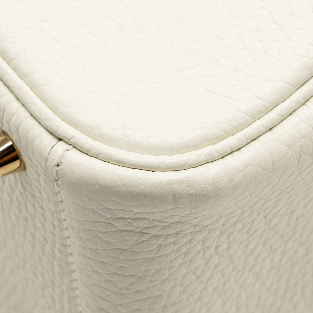 HERMES MINI LINDY CLEMENCE MUSHROOM / NATA WITH MULTICOLOR STRAP GHW