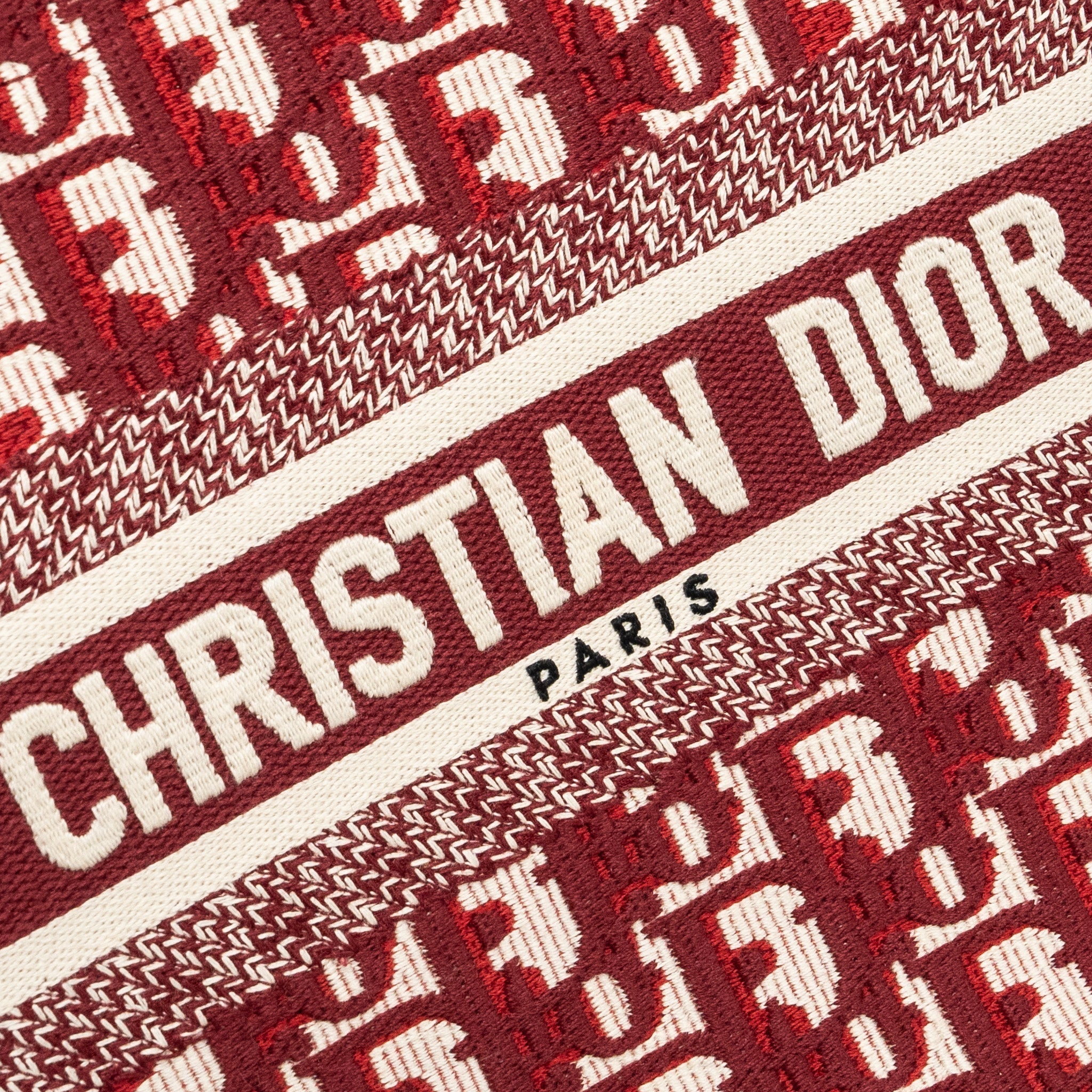 DIOR SMALL BOOK TOTE OBLIQUE EMBROIDERY CANVAS RED