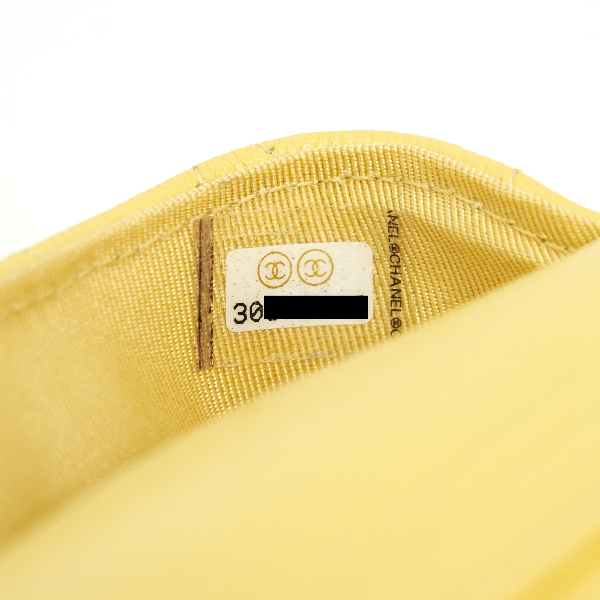 CHANEL GLASSES CASE WITH CHAIN CAVIAR YELLOW
