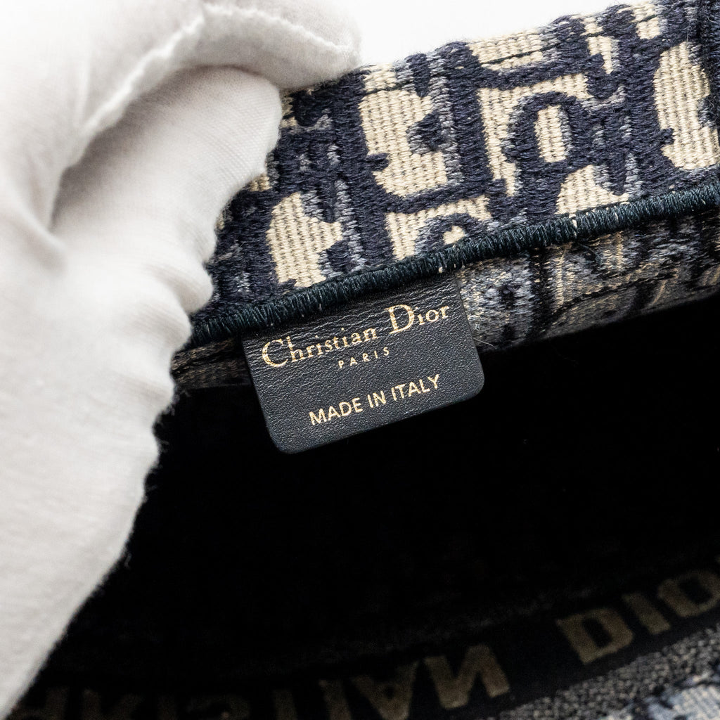DIOR LARGE BOOK TOTE DIOR OBLIQUE CANVAS BLUE